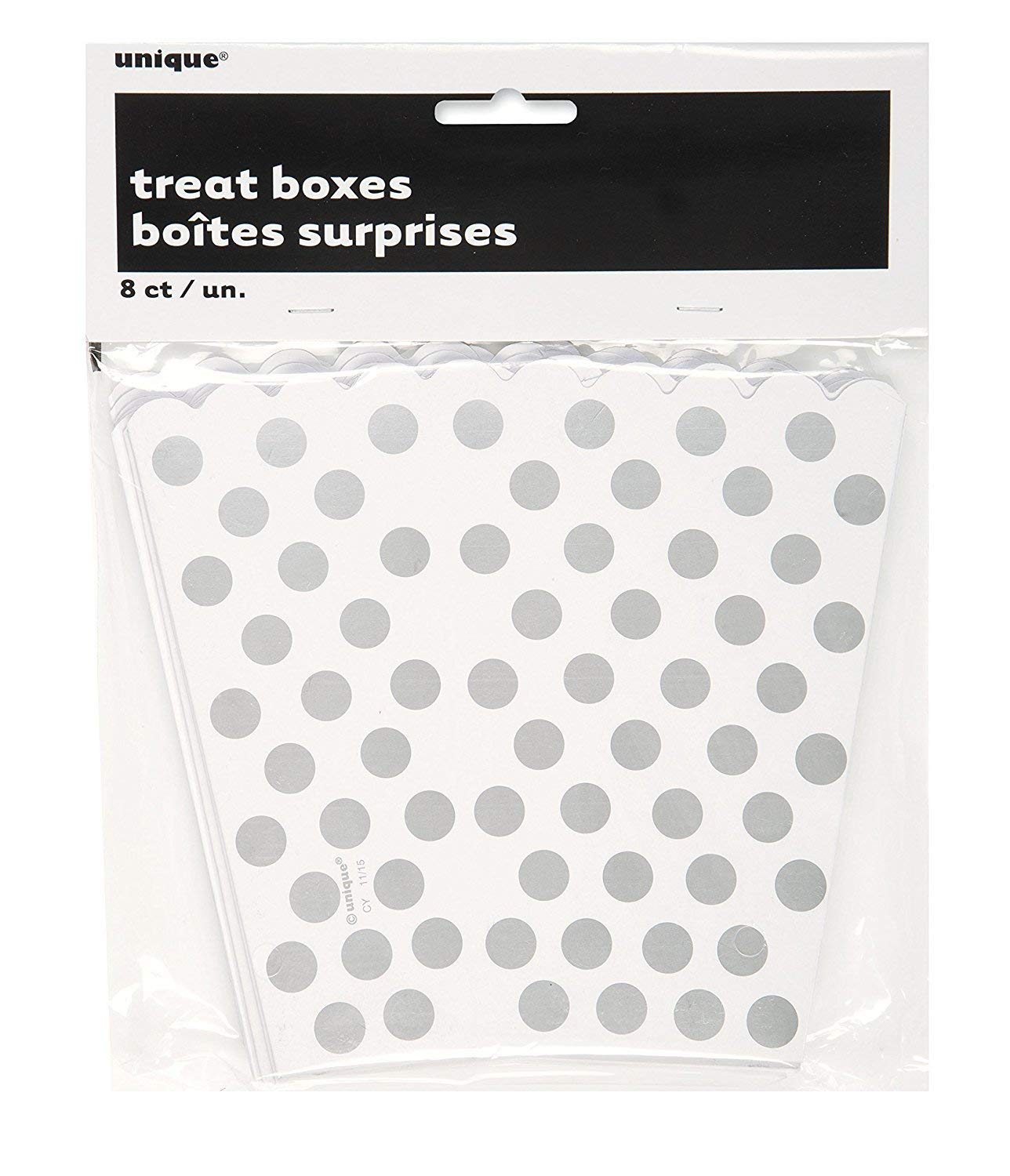 Silver Dots Treat Boxes (Pack Of 8) - Elegant Paper Party Favor Containers - Perfect For Celebrations & Gifts