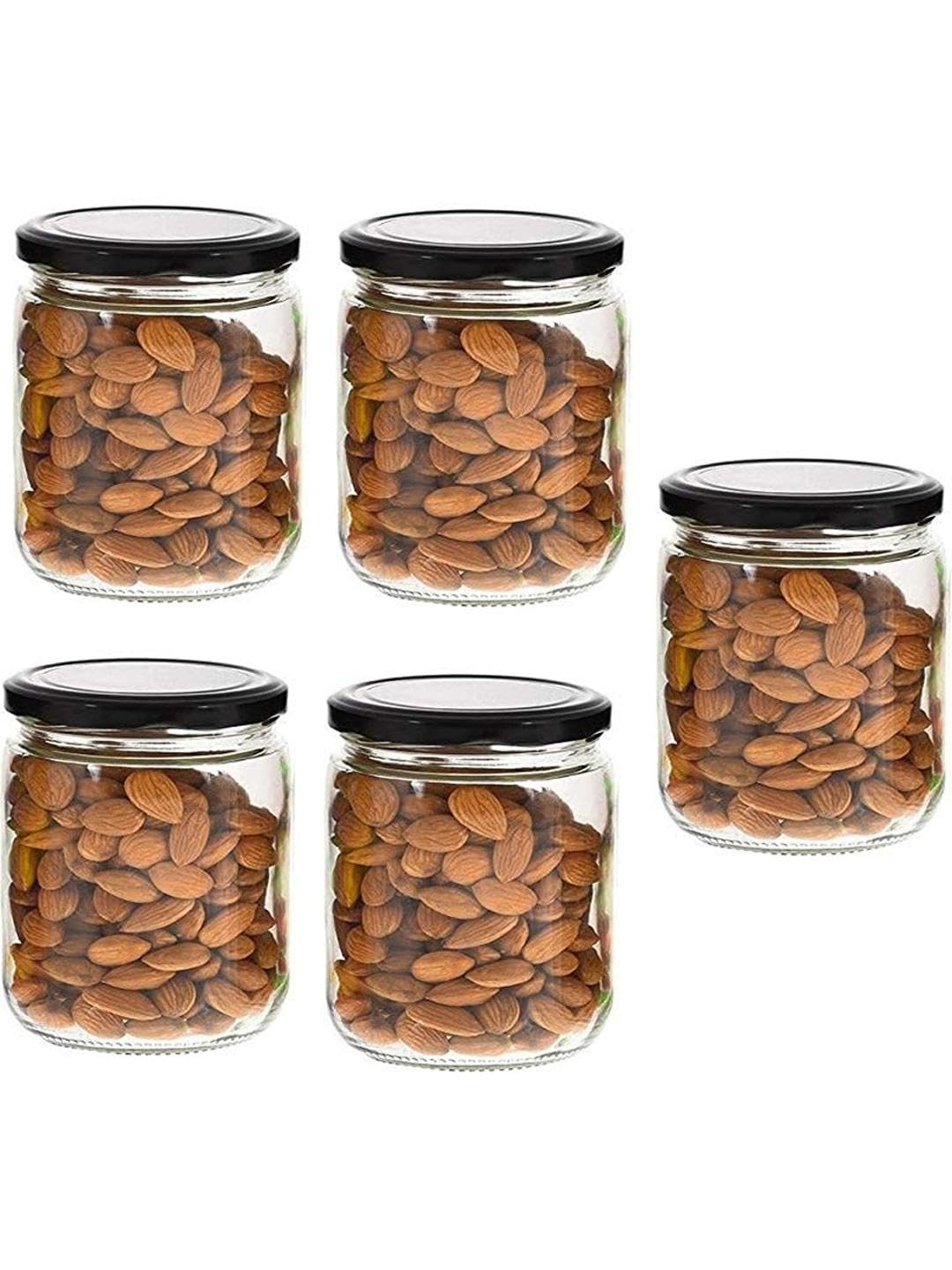 Afast Glass Jar With Lid Airtight Kitchen Container Set For Storage  250 Ml, Pack Of 5_Hu17