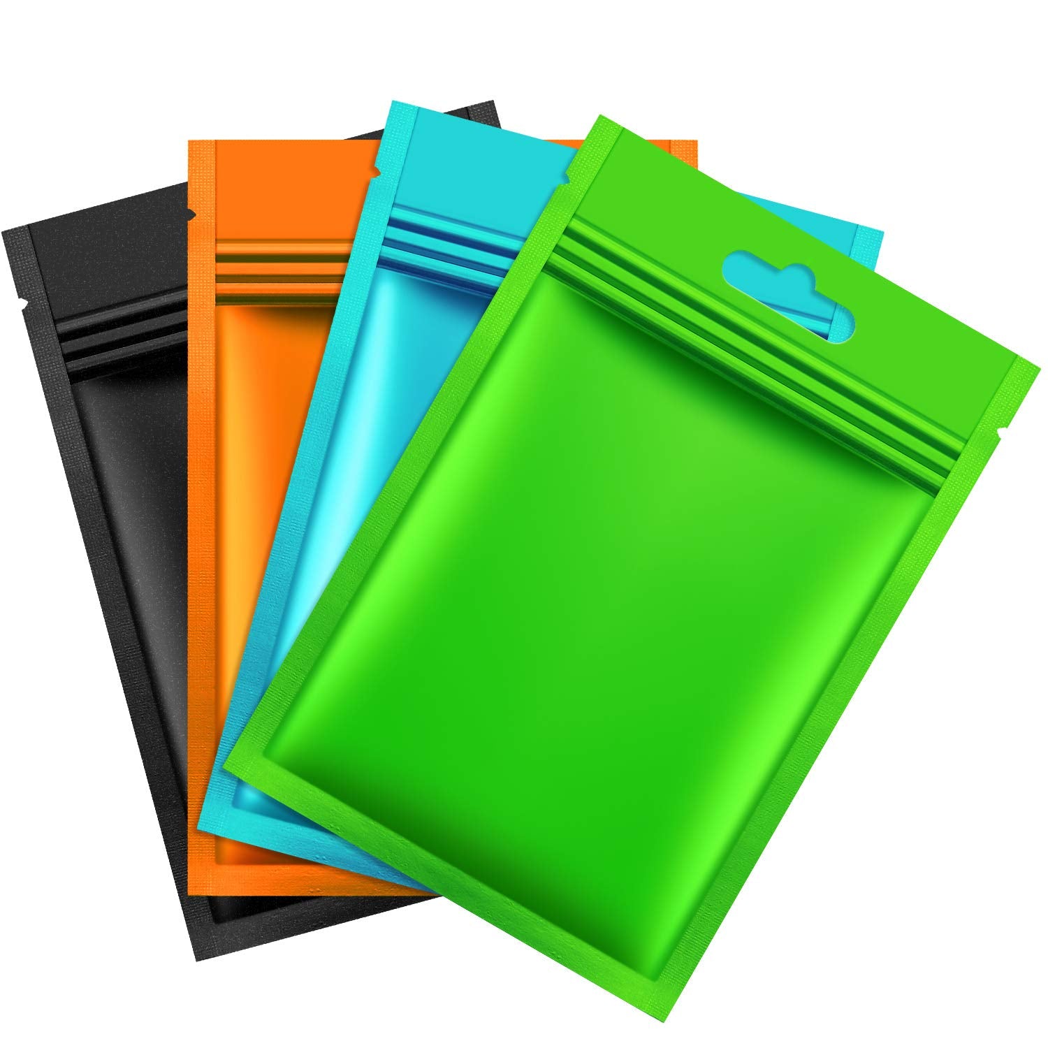 200 Pieces Polyester Film Bags Odor Proof Bags Resealable Bags Aluminum Foil Food Storage Bags Flat Metallic Polyester Film Foil