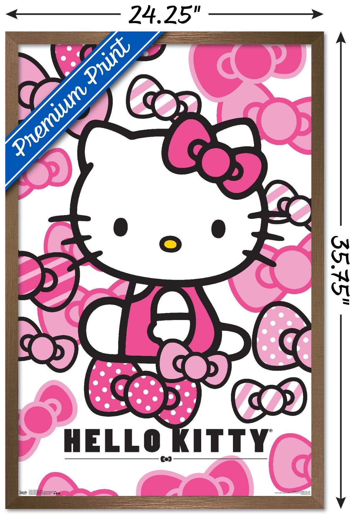 Trends International Hello Kitty - Bows Wall Poster, 22.375'' X 34'', Bronze Framed Version