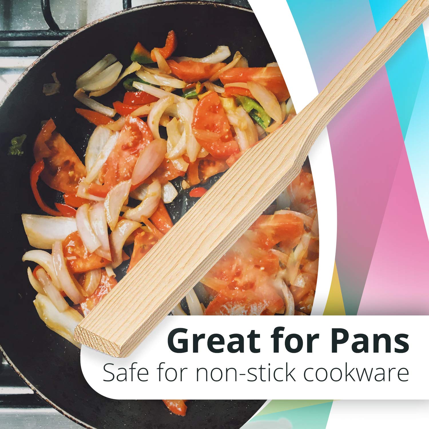 Champs 24'' Long Wooden Spatula - Heavy Duty Extra Long Handled Utensils - Cajun Cooking Stock Pot Spoon For Stirring And Mixing