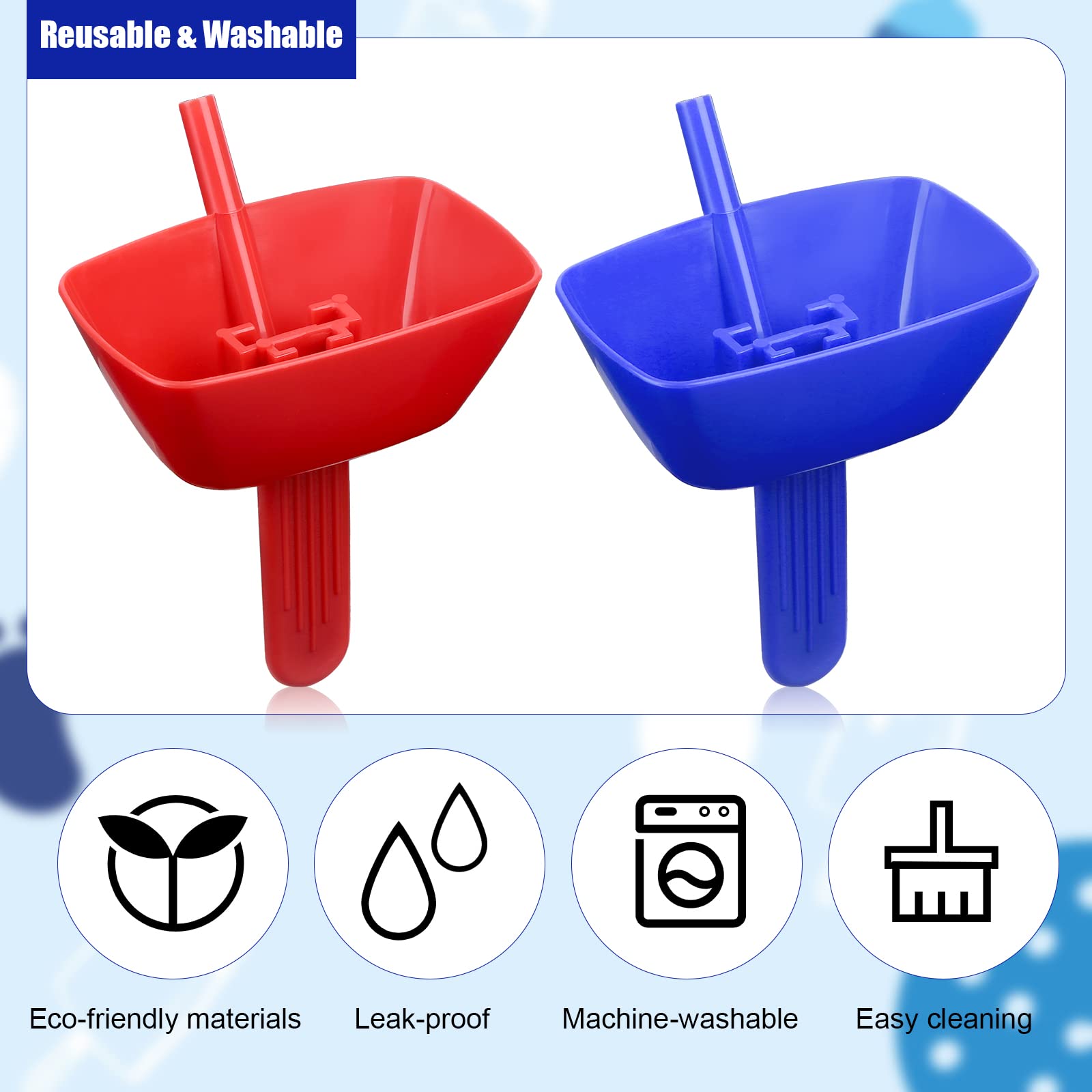 2Pcs Popsicle Holder, Drip Free Popsicle Holder Reusable Ice Pop Holder With Straw No Drip Frozen Treats Holder For Kids (Blue&R