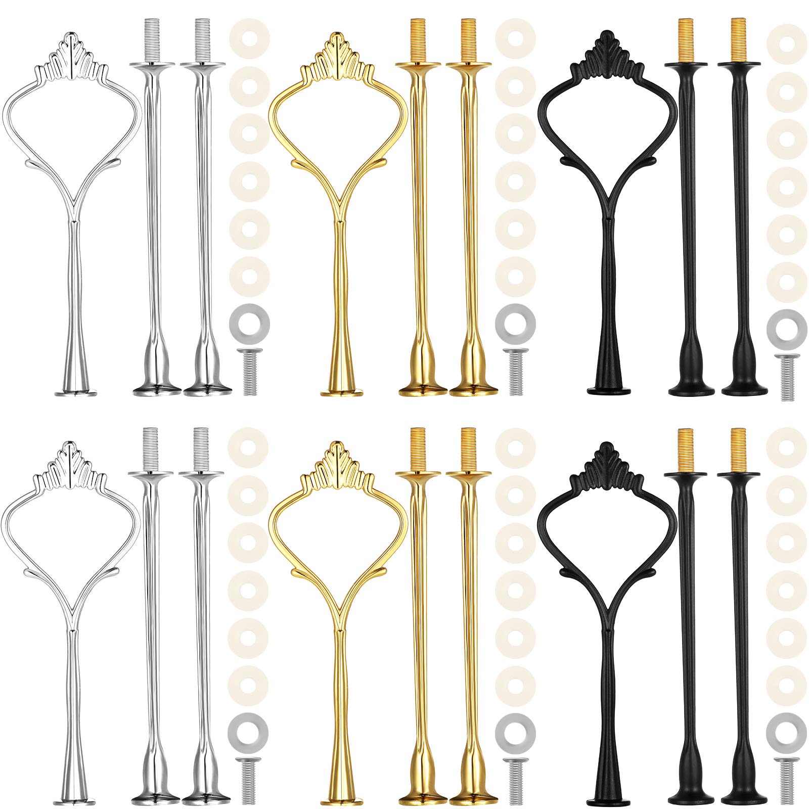 6 Sets Cake Stand Fittings Hardware Fittings Cake Tray Holder 3 Tiers Cake Stand Mold Crown For Resin Crafts Diy Making Cupcake