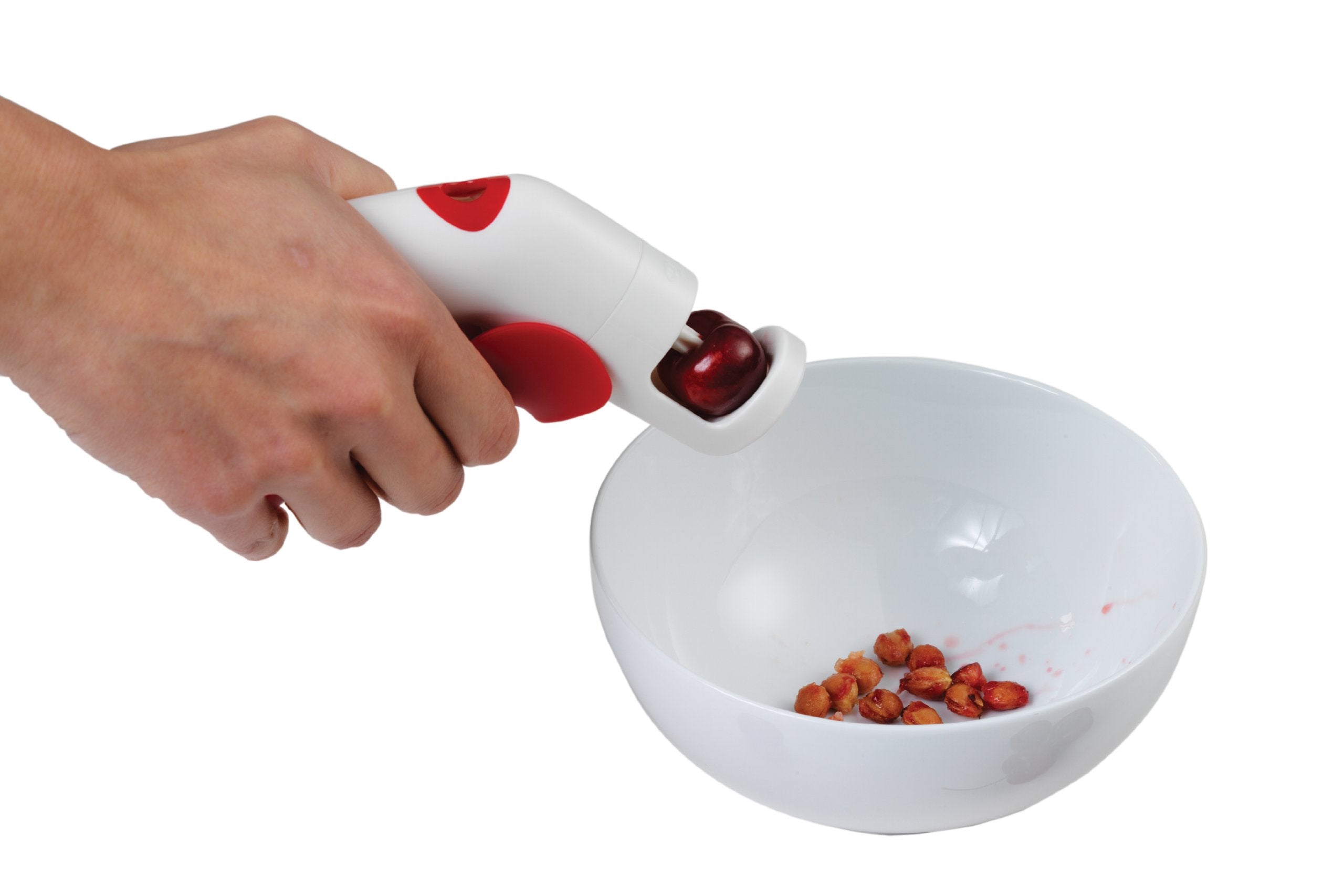 Chef'n QuickPit Cherry and Olive Pitter - Plastic, Red, 1-Pack, Model 102-241-005