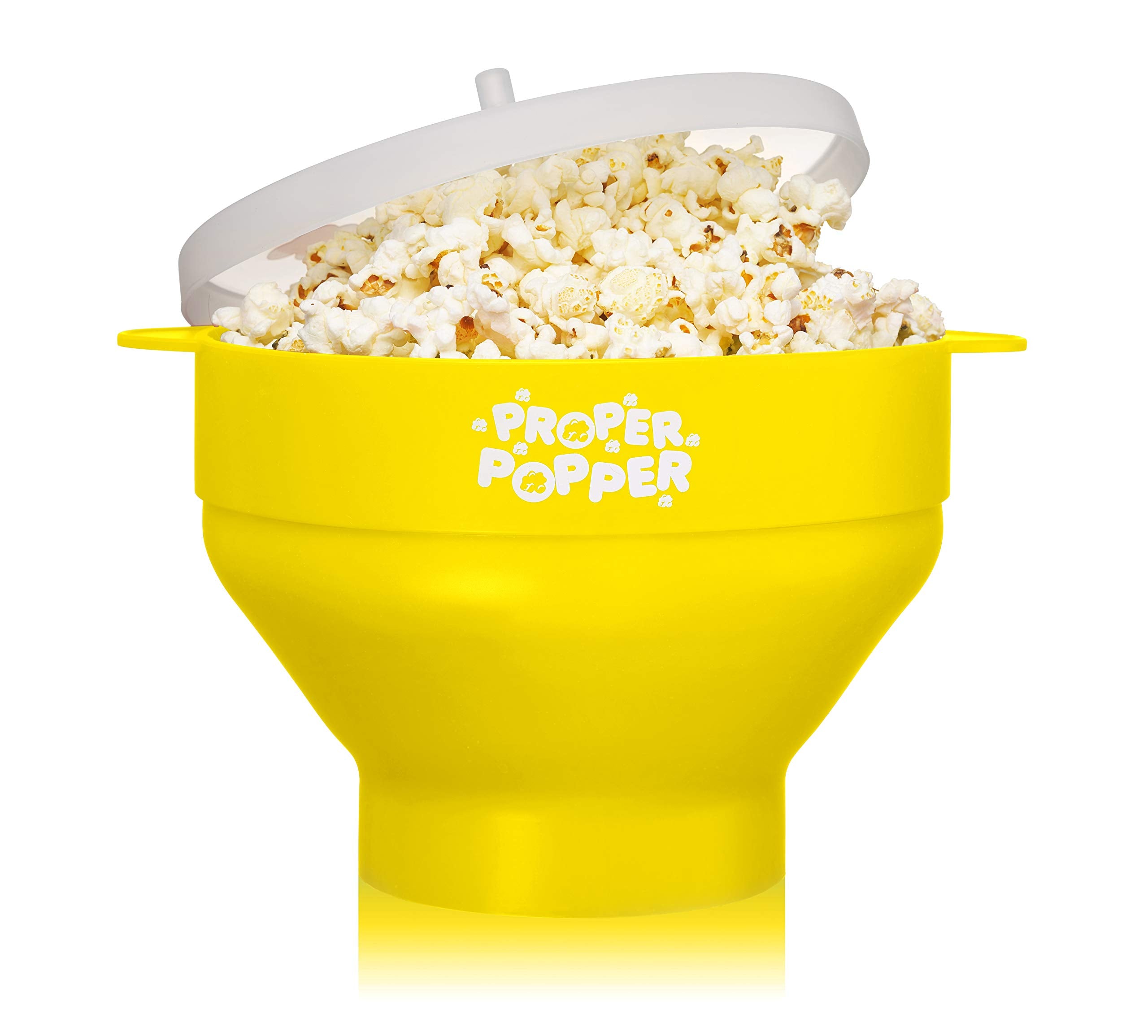 The Original Proper Popper Microwave Popcorn Popper, Silicone Popcorn Maker, Collapsible Bowl Bpa Free & Dishwasher Safe - (Yell