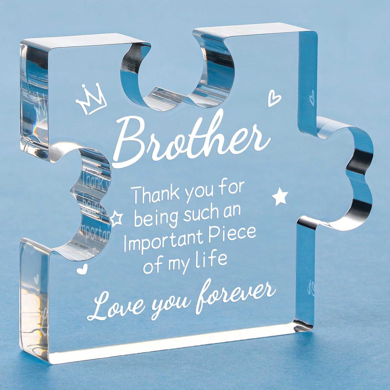 Funnli Gifts for Brother Men Boys Acrylic Plaque - Christmas Fathers Day Birthday Gifts for Brother 3.35 x 2.76 Inch - Brother S