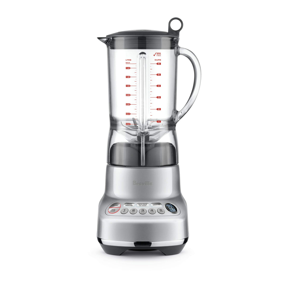 Breville Bbl620Sil Fresh And Furious Lcd Kinetix Blender, 1.5 Litre Jug, Silver