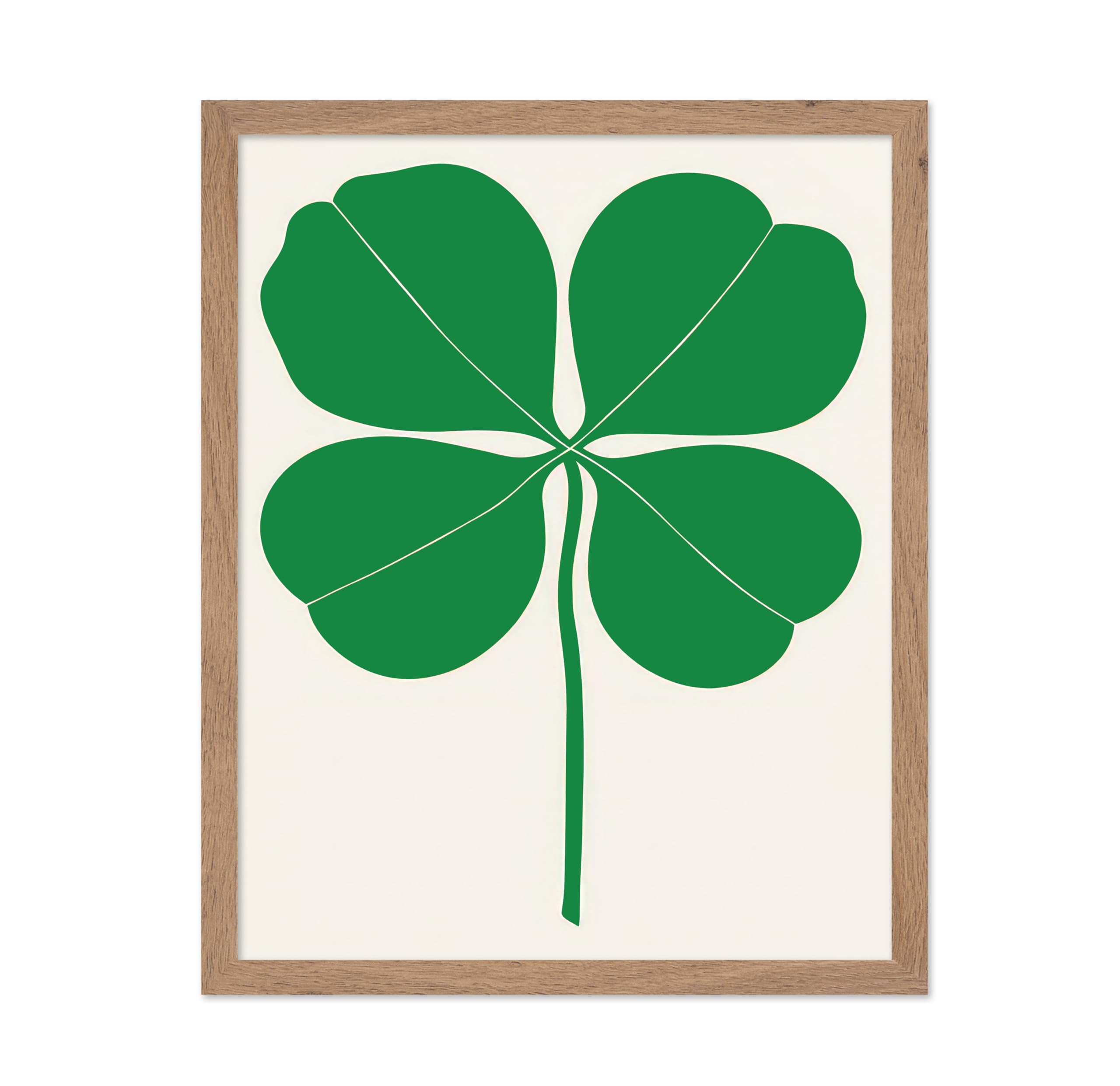 Poster Master Vintage Illustration Poster - Retro Modern Print - Four Leaf Clover, Floral, Plant, Minimal, Abstract - Gift for A