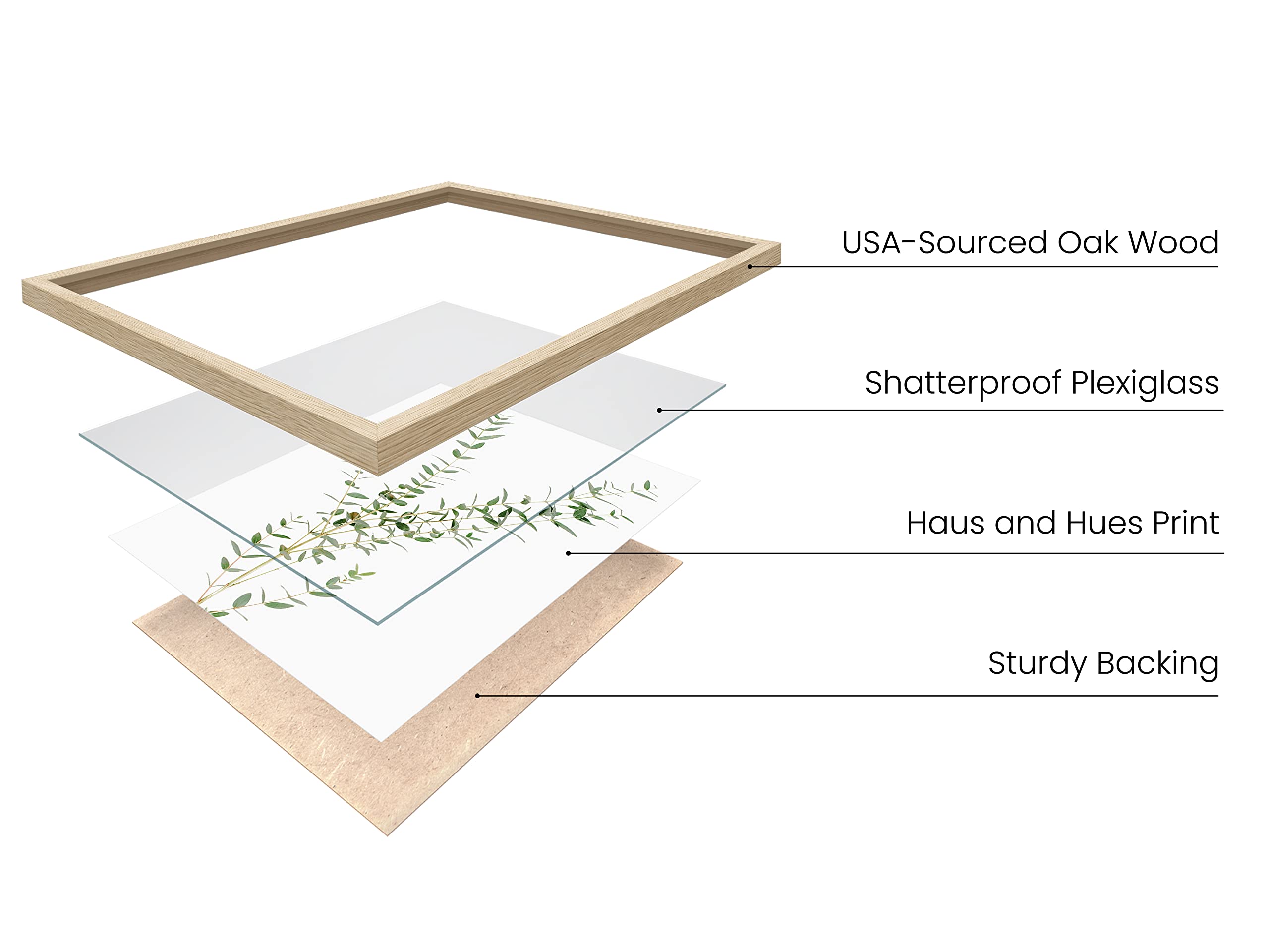 Haus and Hues Framed Botanical Prints - Set of 4 Framed Plant Pictures Wall Art  Botanical Decor  Eucalyptus Decor  Plant Wall Decor  Botanical Wall Framed Art  Framed Plant Prints (8X10  Beige Framed)