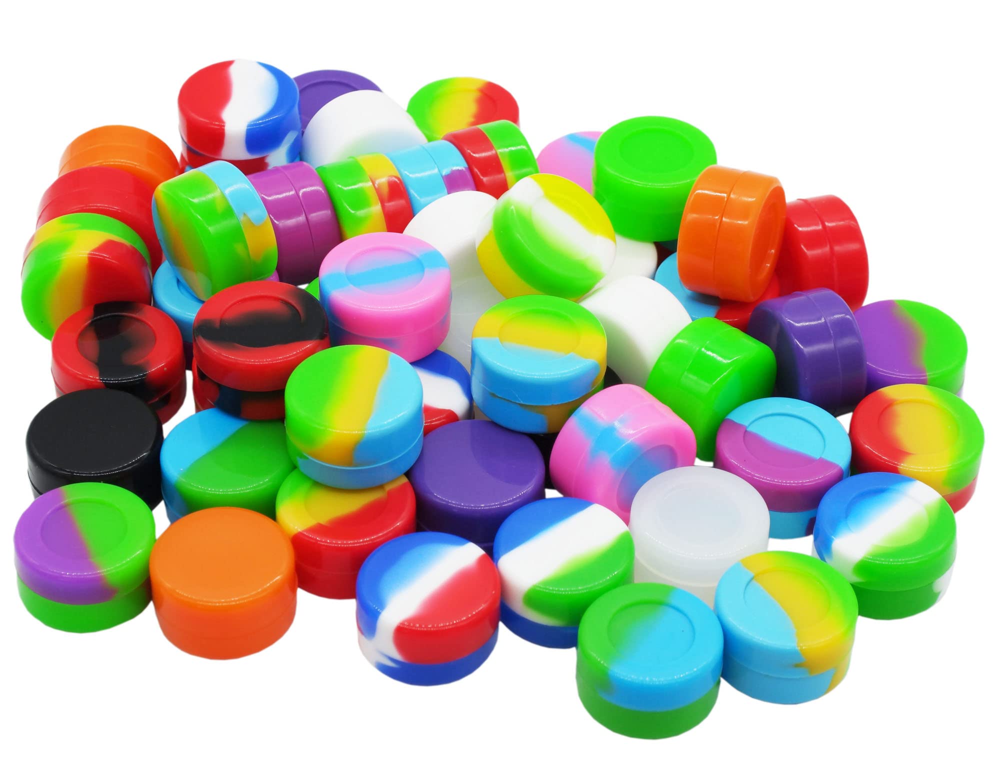 Pearwell 5Ml Silicone Wax Containers Concentrate Sealed Oil Non-Stick Jars (25), Multicolor