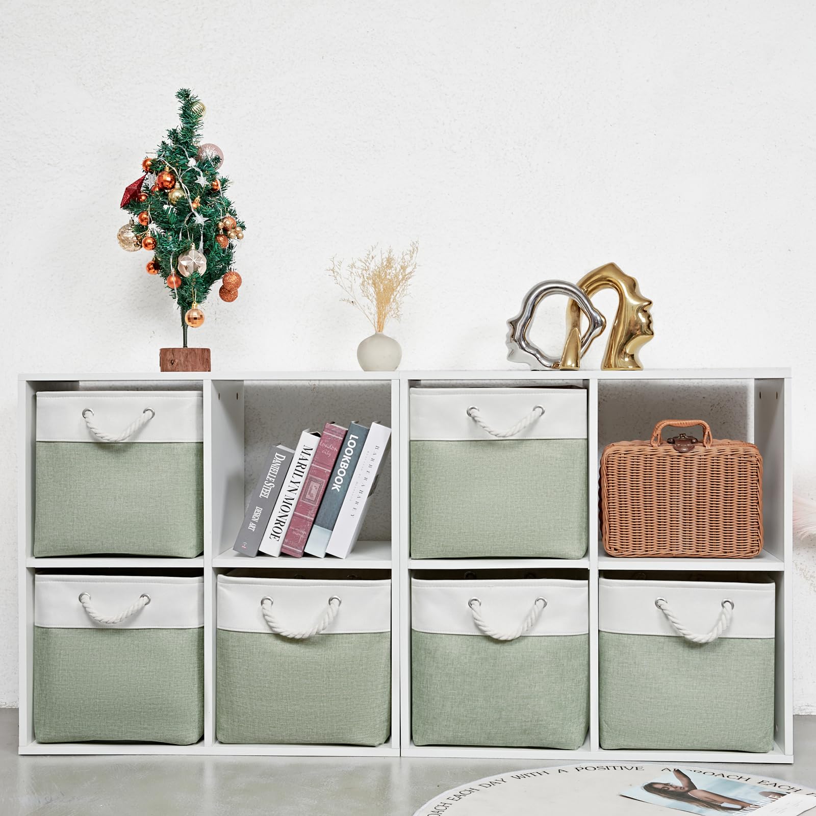 Isemingla 13 X 13 Inch Extra Large Storage Cubes,6 Pack Cube Storage Bins For Shelves,Fabric Collapsible Storage Bins With Handl