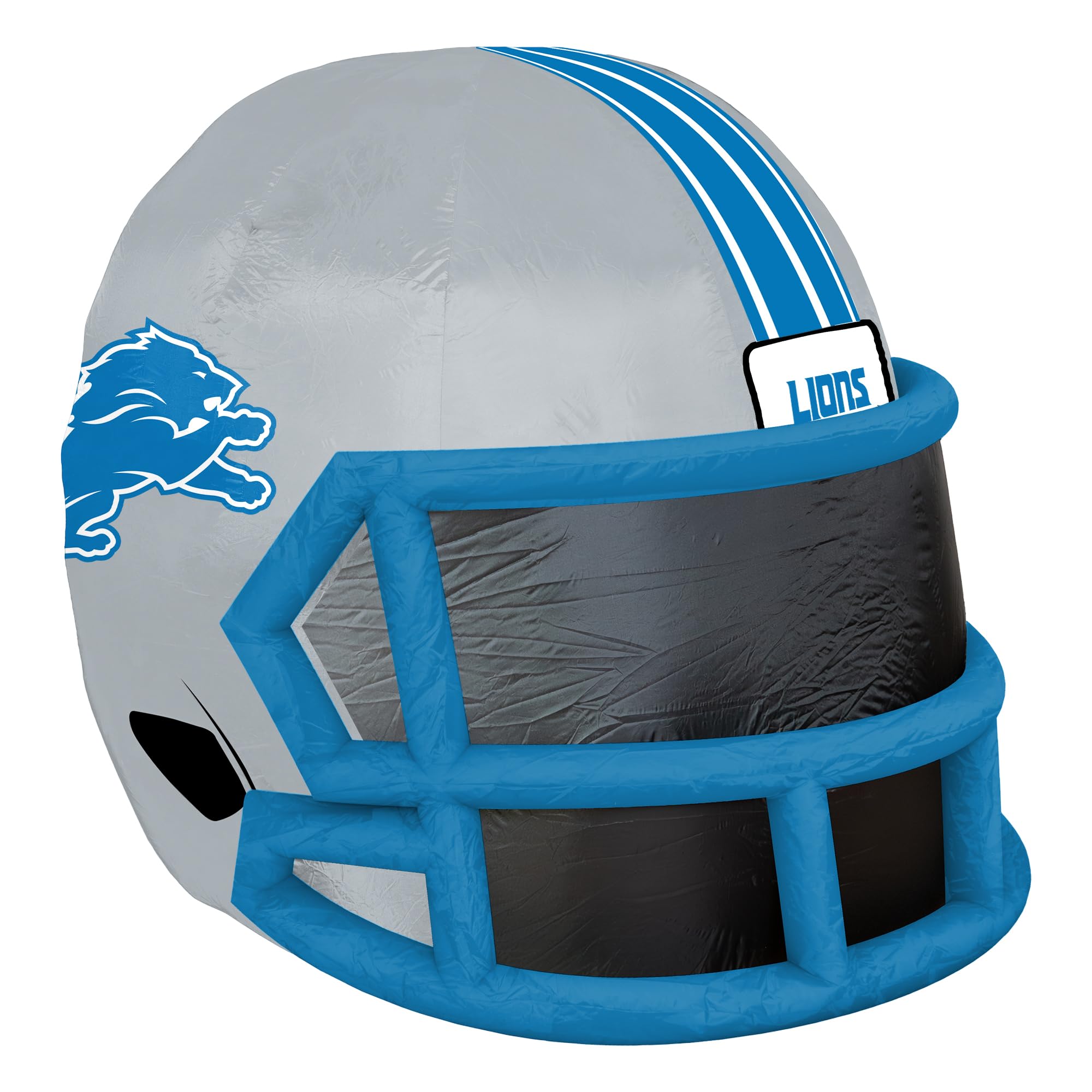 Sporticulture NFL Detroit Lions 4ft Inflatable Helmet with LED Lights & Built-in Blower - Merchandise Decor Ideal for Lawn, Fron