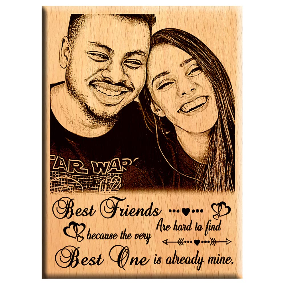 Amazing Gifts Rectangular Unique Friendship Day Gift  Personalize Engraved Tabletop Wooden Plaque 8X6 Inches