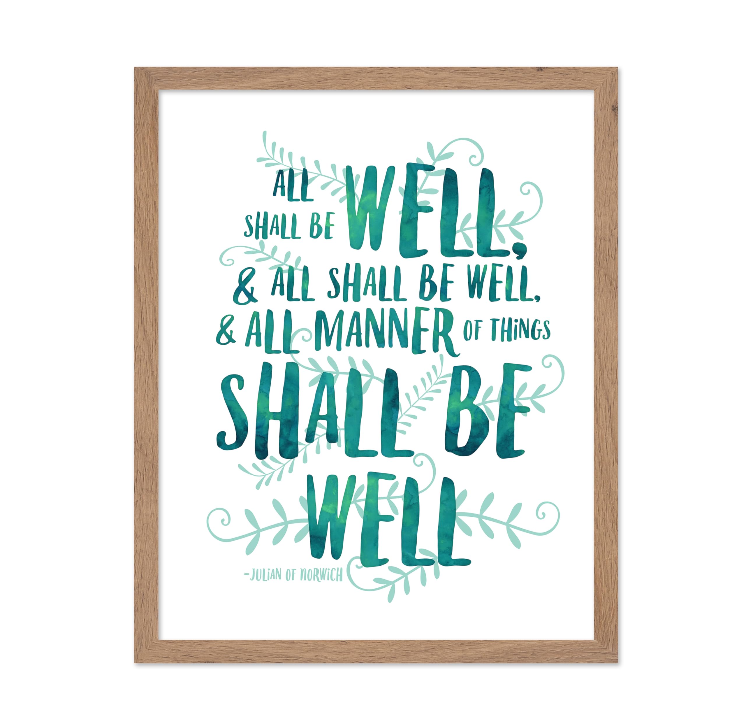 Poster Master Motivational Poster - Inspirational Print - Gift for Christian, Friend - All Manner of Things Shall be Well, Water