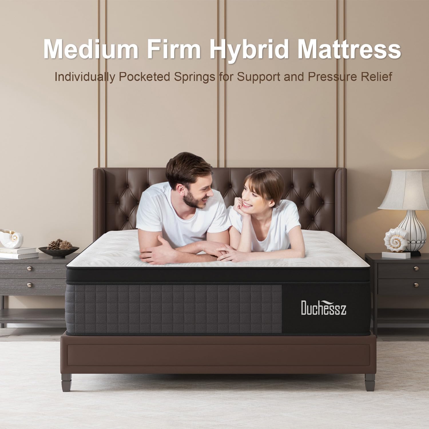 Duchessz Hybrid Mattress 10 Inch, Full Mattress With Gel Memory Foam And Individually Pocket Innerspring Euro Top Mattress Mediu