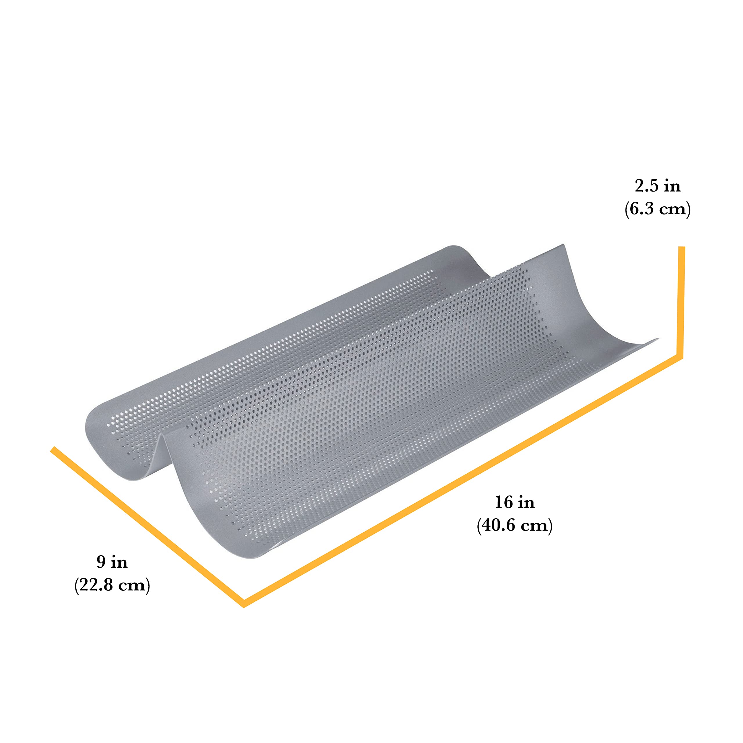 Chicago Metallic Commercial Ii Non-Stick Perforated French Bread Pan, Perfect For Creating A Crisp, Golden-Brown Crust,