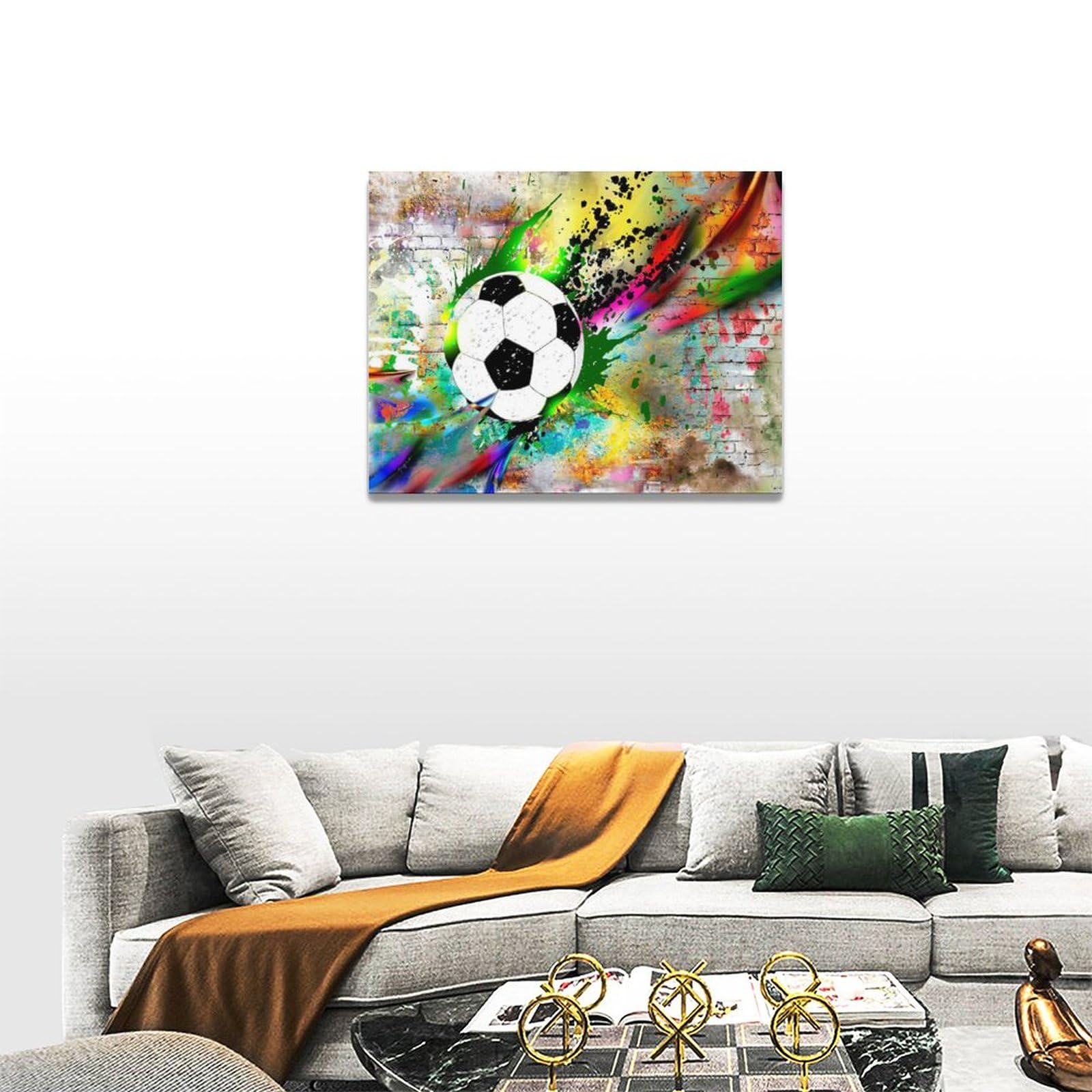 Soccer Wall Art Banksy Football Pictures Wall Decor Graffiti Sports Posters Canvas Prints Framed Artwork Paintings Home Decorati