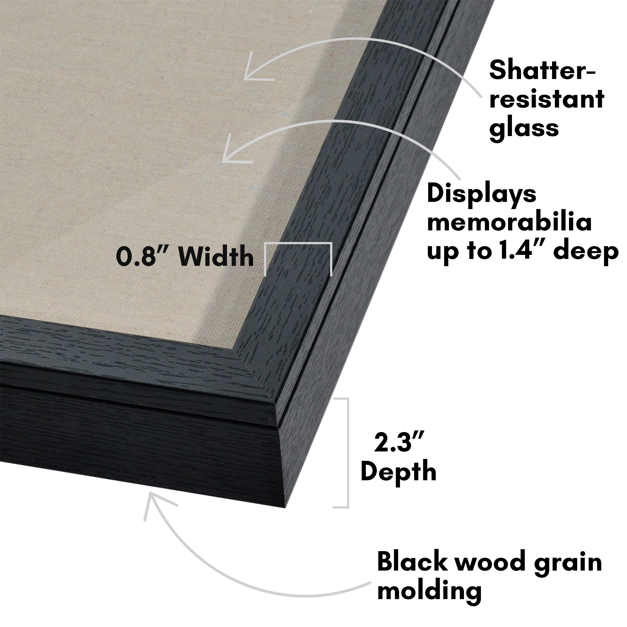 Americanflat Front Opening 11x14 Shadow Box Frame with Shatter-Resistant Glass - Silhouette Collection - Shadow Box Display Case