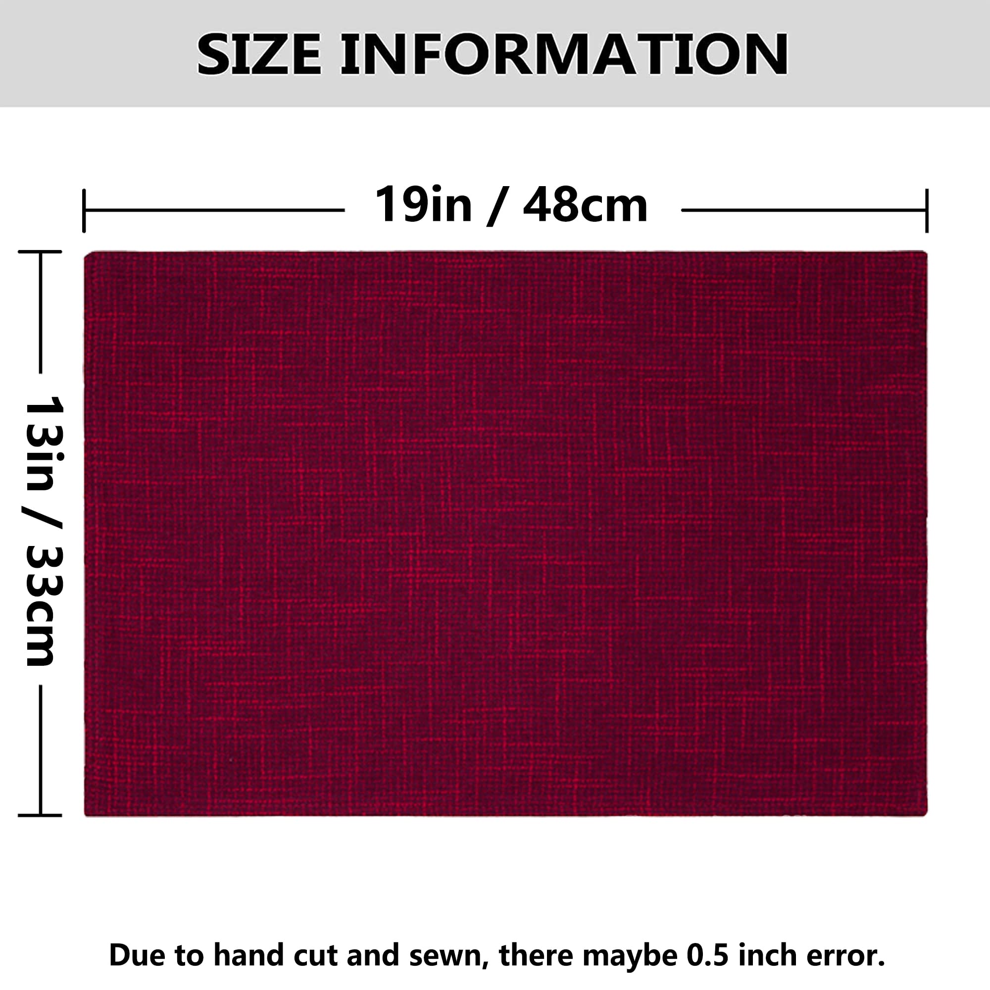 Kevin Textile Burlap Linen Placemats Set Of 4 Valentines Day Heat Resistant Dining Table Place Mats Washable Kitchen Table Mats,