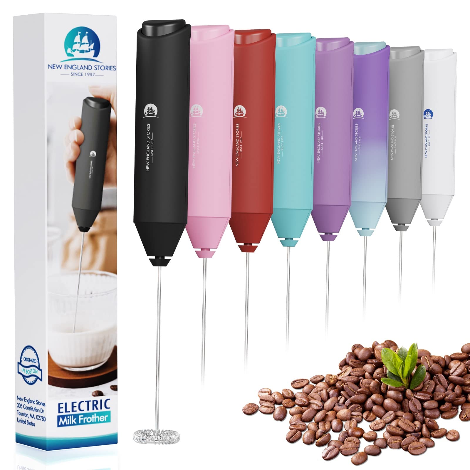 Powerful Milk Frother Wand - Mini Handheld Milk Frother With Stainless Steel Whisk - Battery-Powered Drink Mixer For Coffee, Lat