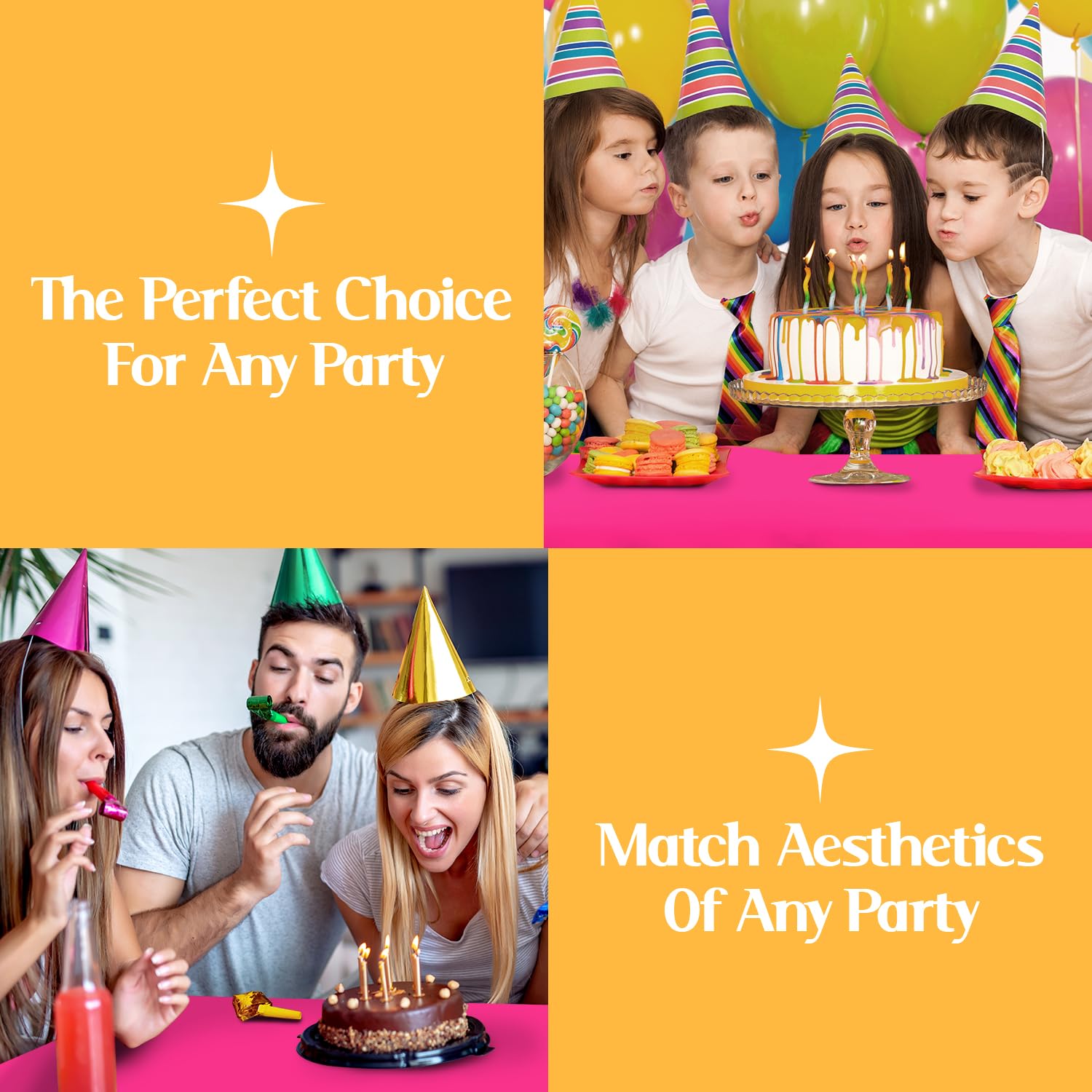 Mountclear Disposable Plastic Tablecloths For Parties [Pack Of 12] 54X108    Rectangle Table Cover For Indoor & Outdoor Tables-