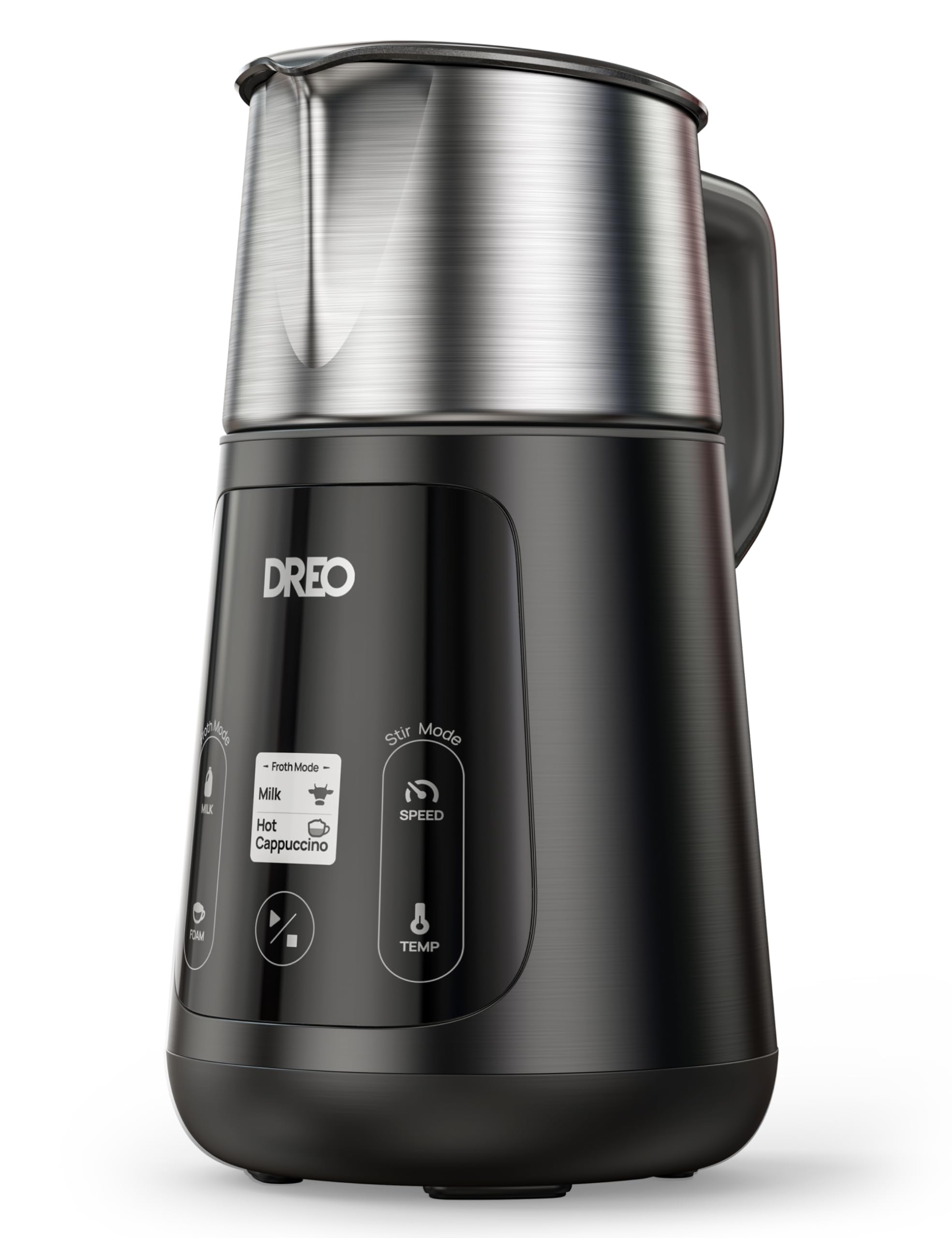 Dreo Milk Frother, All-in-1, 27oz/800ml Hot/Cold Electric Foam Maker for Coffee, Latte Art-level Microfoam, Automatic Milk Warme