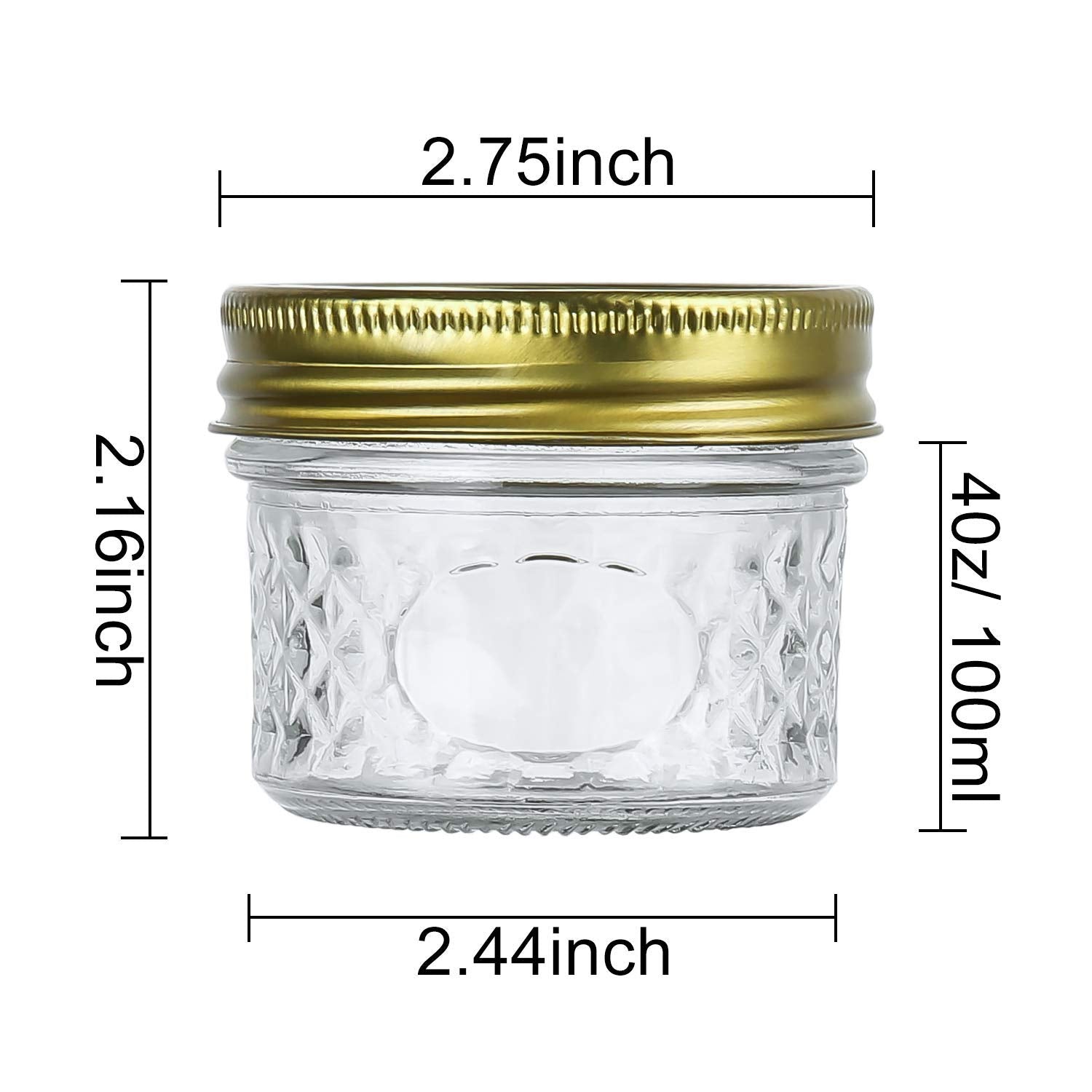 Encheng 4 Oz Glass Jars With Lids And Bands,Small Canning Jars For Caviar,Herb,Jelly,Jams,Mini Wide Mouth Mason Jars For Kitchen