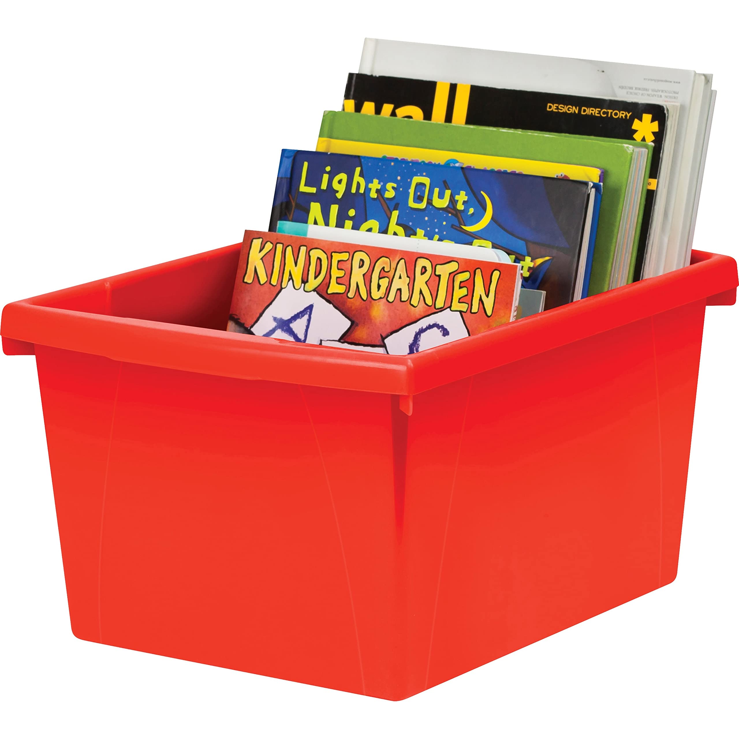 Storex Storage Bin, Single Unit, 10 X 12 5/8 X 7 3/4, 4 Gallon, Assorted Color, Plastic (61514U06C)