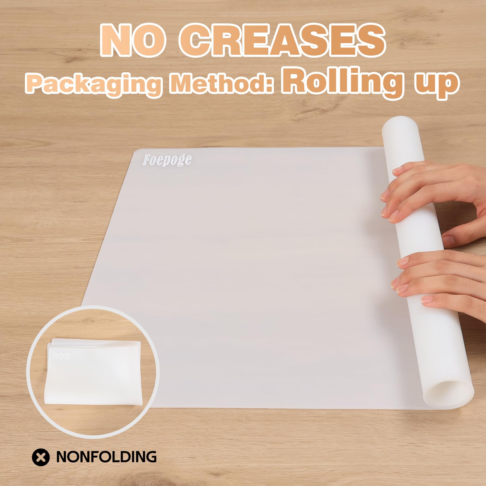 2Mm Extra Thick Silicone Mats For Kitchen Counter Heat Resistant Mat, 23.6'' X 15.7'' Silicone Countertop Protector Mat Large Pl