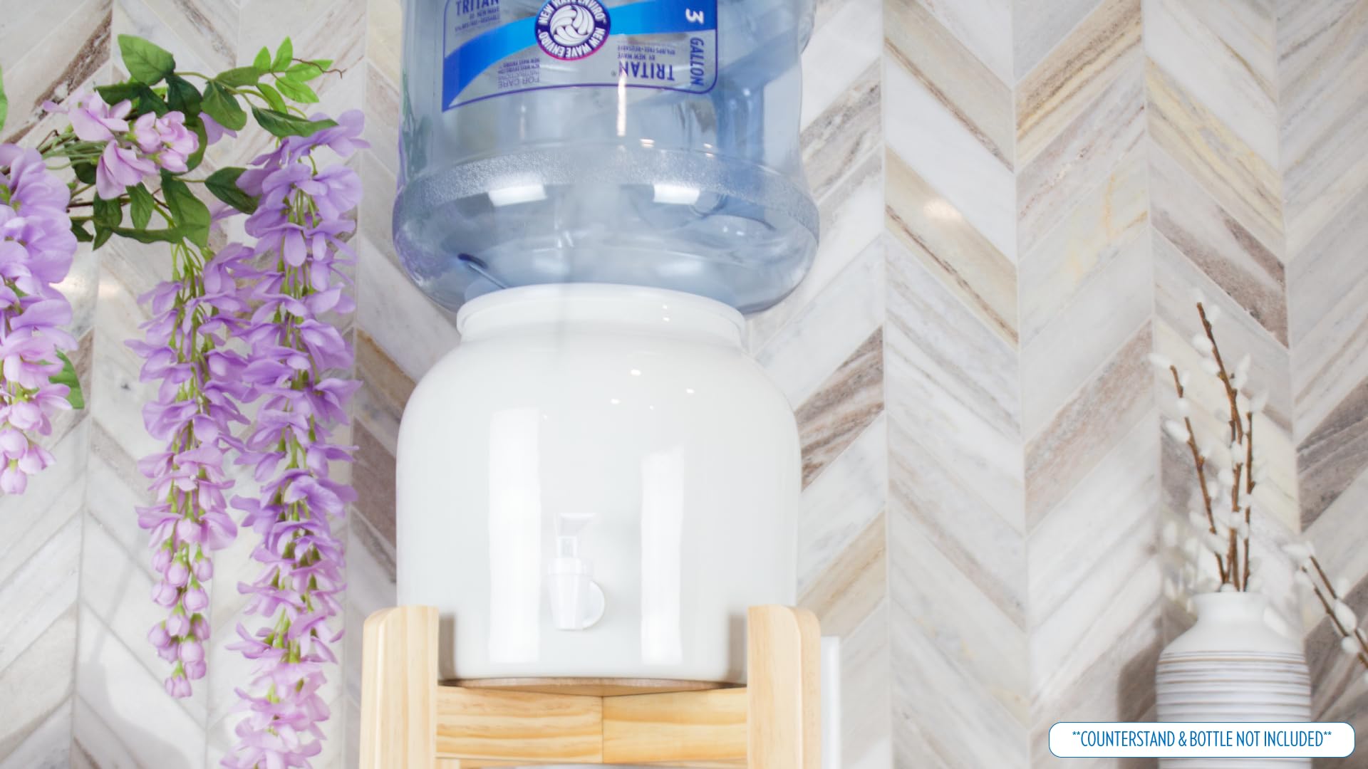 New Wave Enviro Products Porcelain Water Dispenser, White