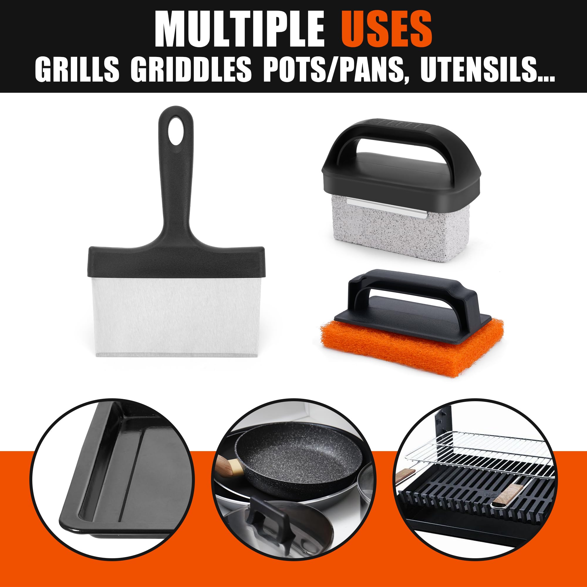 Wyzjc Upgraded Blackstone Griddle Cleaning Kit, With 36 Inch Silicone Griddle Mat, Oil Cup Liner, Heat-Resistant Silicone Spatul