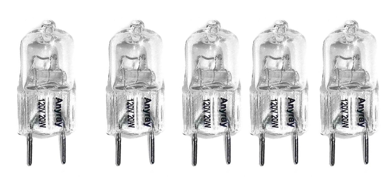 Anyray (5)-Pack Replacement Light Bulb 120V 20-Watt For Microwave Wb36X10213 20W