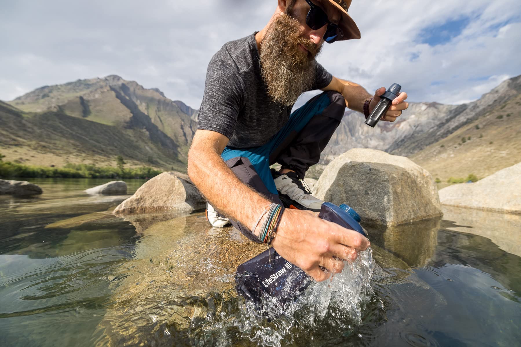 Lifestraw Peak Series - Collapsible Squeeze Bottle Water Filter System - 650Ml For Trail Running, Through Hiking, Travel, Cyclin
