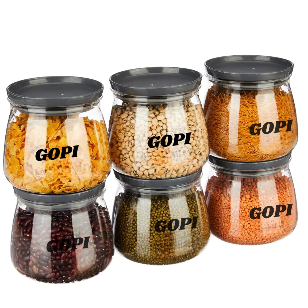Gopi Plastic Storage Jar And Container Set I Air Tight & Bpa Free Containers For Kitchen Storage Set I Grocery Kitchen Container