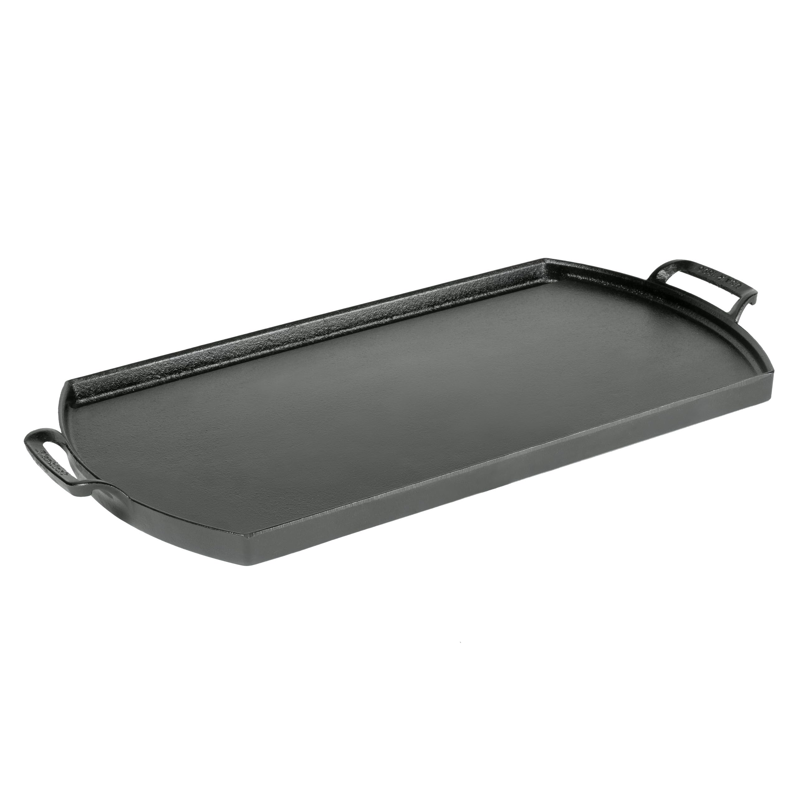 Lodge Blacklock 10 x 20 Cast Iron Double Burner Griddle - Triple Seasoned - For Indoor & Outdoor Cooking - Fits Over Two Burners