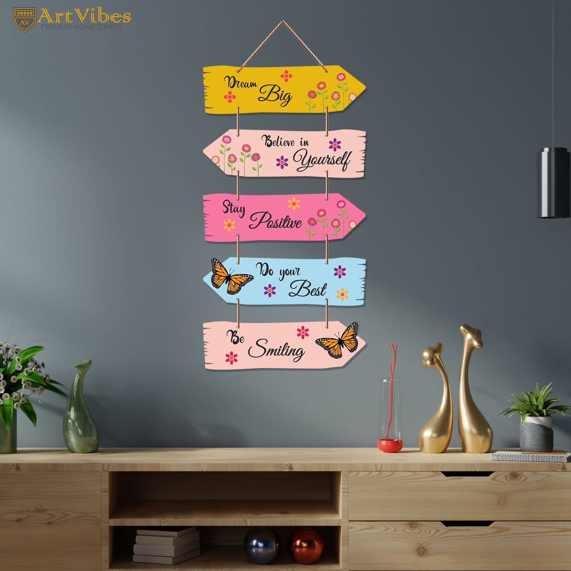 Artvibes Motivational Quote Decorative Wall Art MDF Wooden Wall Hanger for Living room | Bedroom | Gift | Wall Hanging for Home