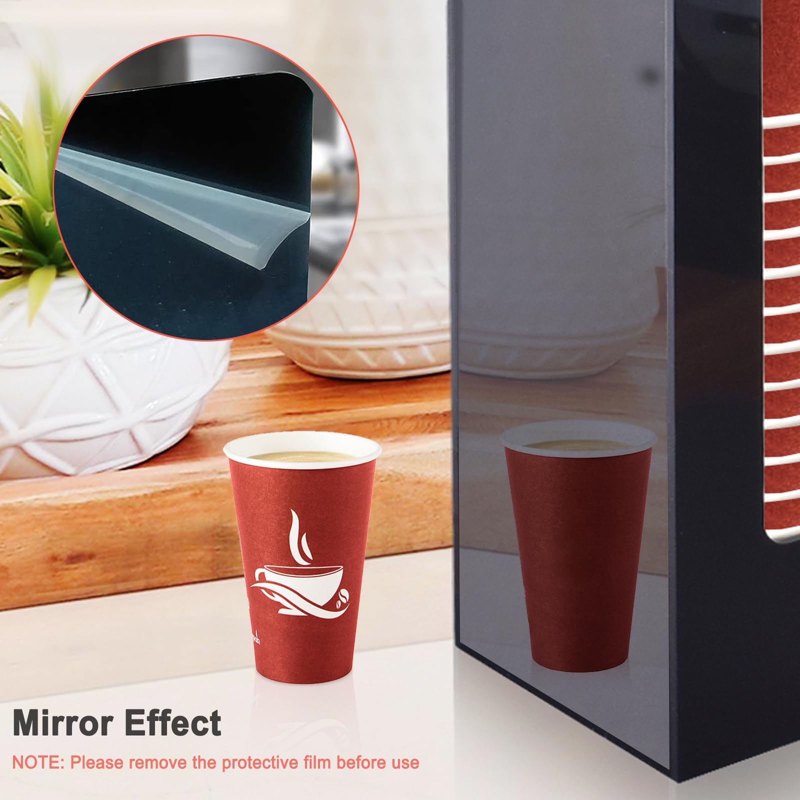 Myityard Coffee Cup Dispenser, Cup And Lid Organizer Fits 5 To 16 Oz Disposable Paper & Plastic Cups, Acrylic Cup Holder For Tab