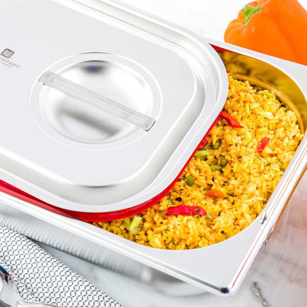 Restaurantware Lid Only: Met Lux Half Size Steam Table Pan Lid 1 Travel Hotel Pan Lid - Built-In Leakproof Silicone Seal Stainle