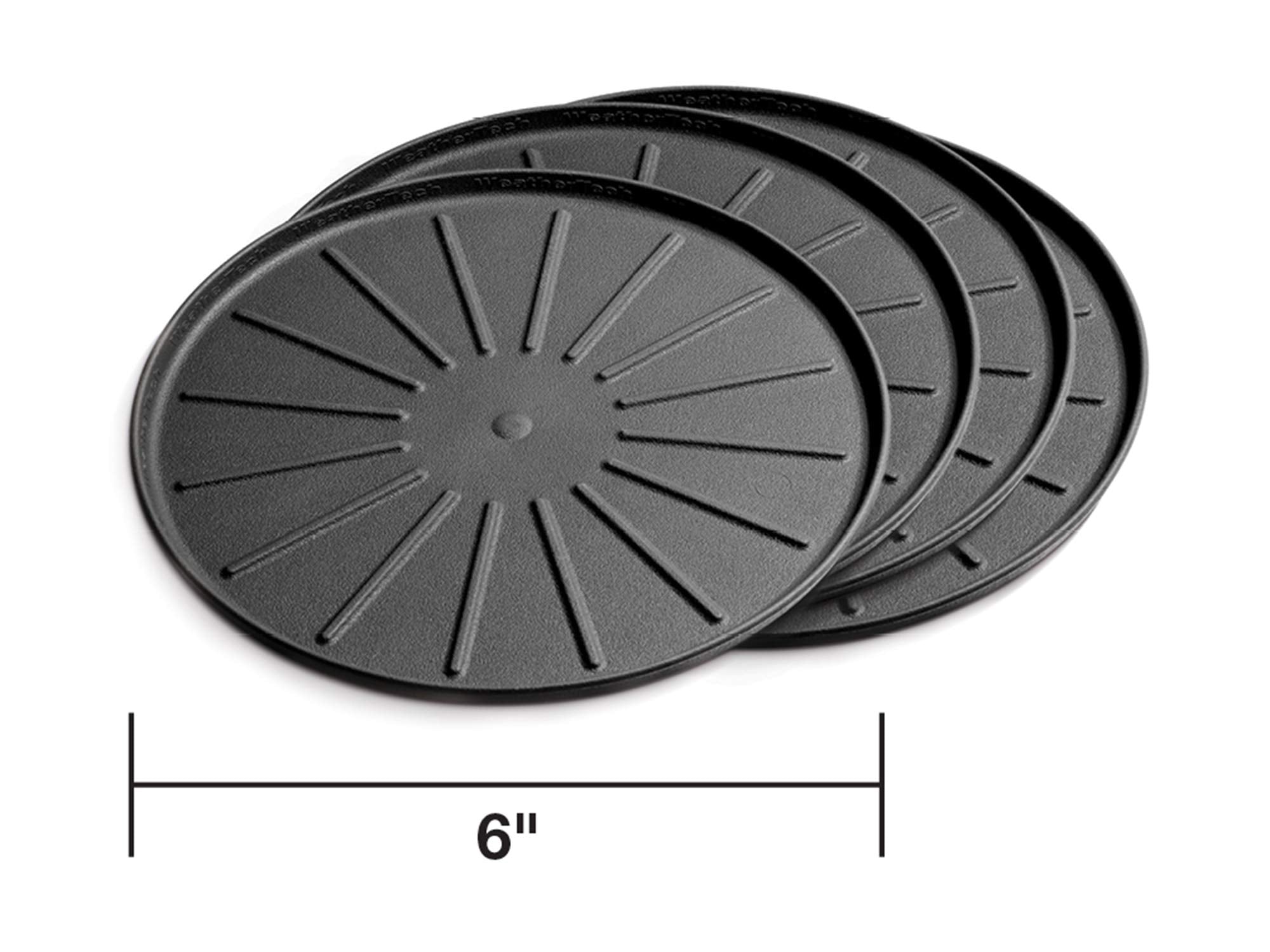 Weathertech 6'' Drink Coasters For Home Surfaces, Anti-Skid, No-Slip Knibs - Set Of 4, Black - (8A6Cstbk)