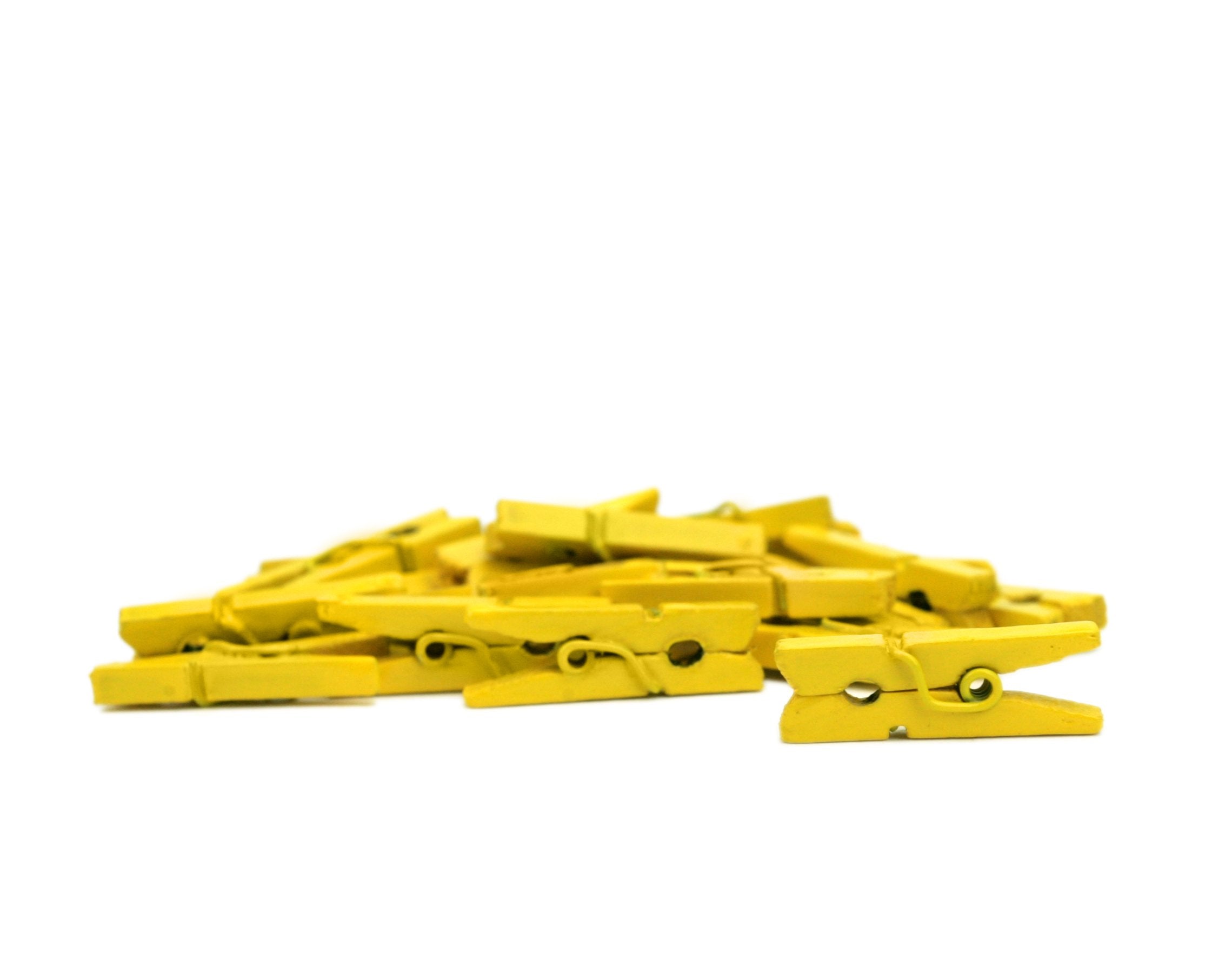 Lwr Crafts Wooden Mini Clothespins 200 Per Pack 1'' 2.5Cm (Yellow)