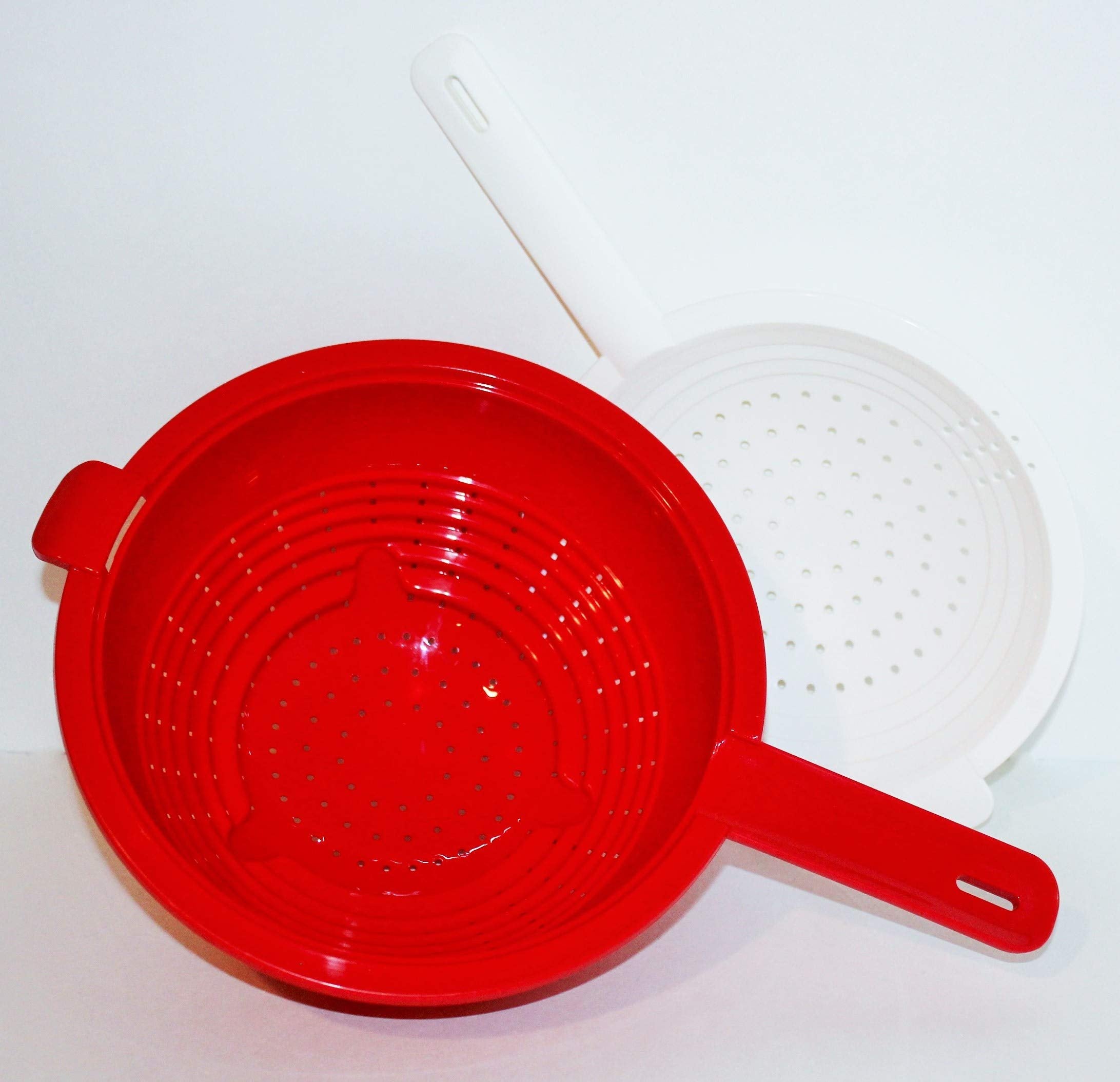 Tupperware Double Colander In Red And White