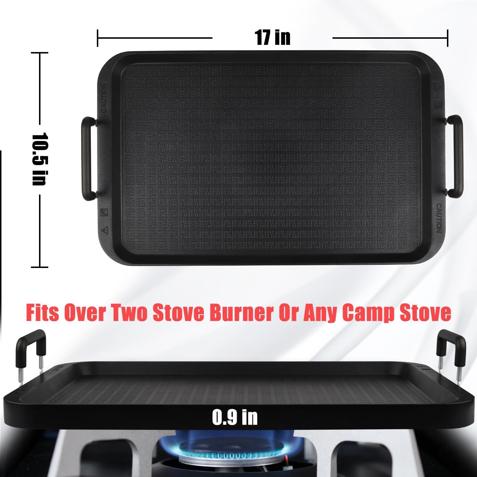 Cukaid Flat Top Griddle For Stovetop,Camping Griddle/Cookware, Flat Top Grill,Non-Stick Griddle Grill Pan, Stove Top Grille,Alum