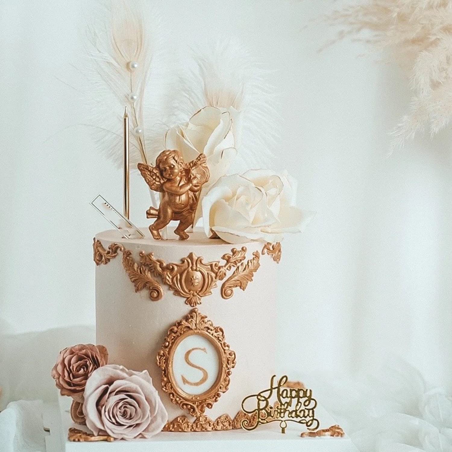 Sijiangmold Photo Frame Fondant Mold Picture Frames Silicone Mold Baroque Style Frame Molds For Cupcake Topper Cake Decoration C