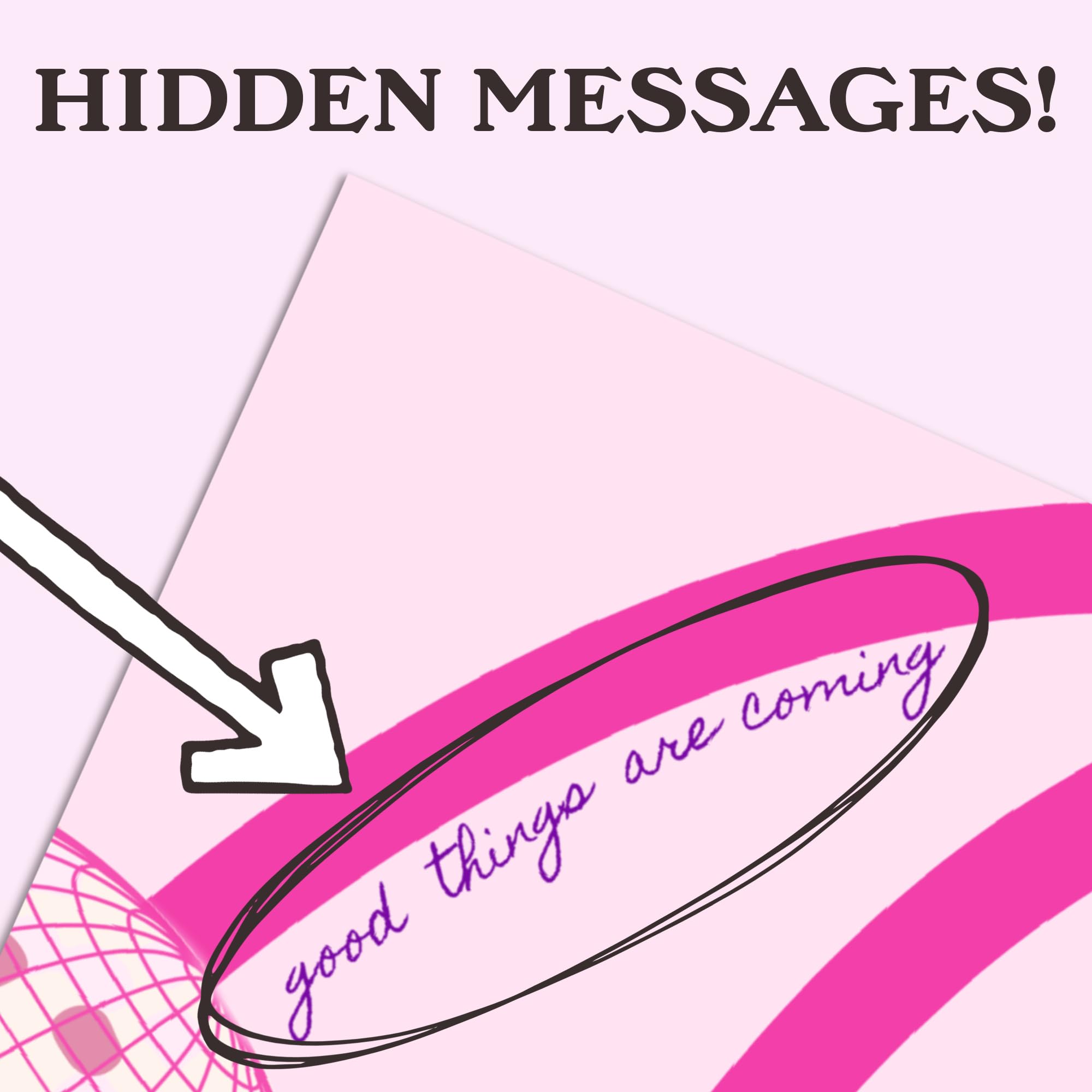 Larkinroad Positive Affirmation 3 Pack Poster - Pink Wall Decor (12In X 16In Unframed) Lucky You Poster - Dorm Wall Decor - Disc