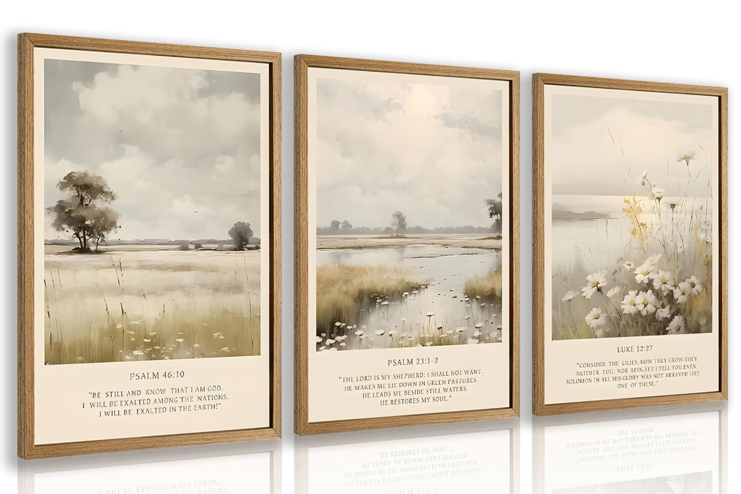 Jesus With A Little Girl Wall Decor,Flower Field Watercolor Painting,Wood Framed,16L X12W