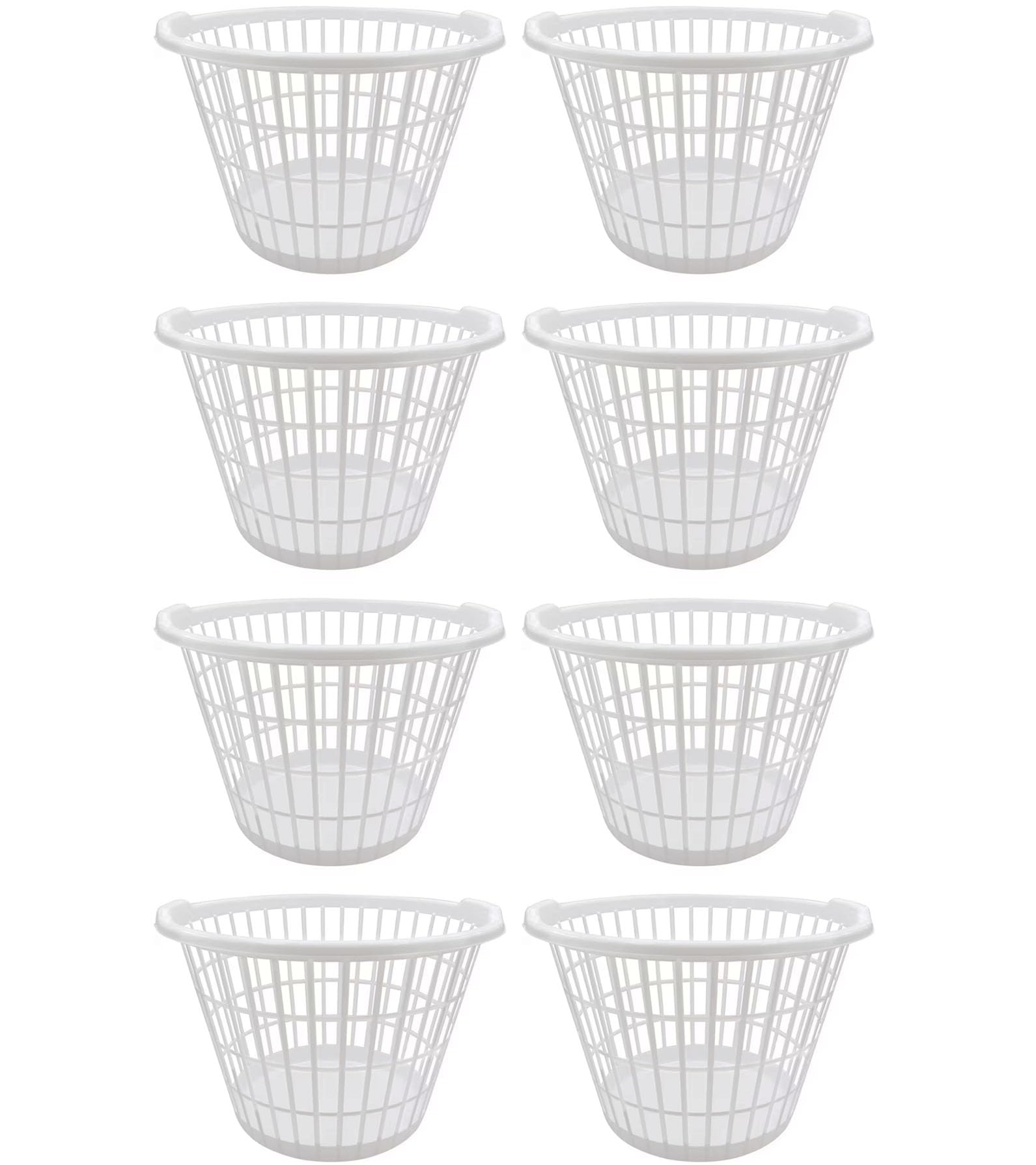 Evou Set Of 8 Laundry Baskets Hampers (Several Colors) Lightweight Plastic, For Clothes, Towels, Storage Of Kids & Baby Toys, Ga
