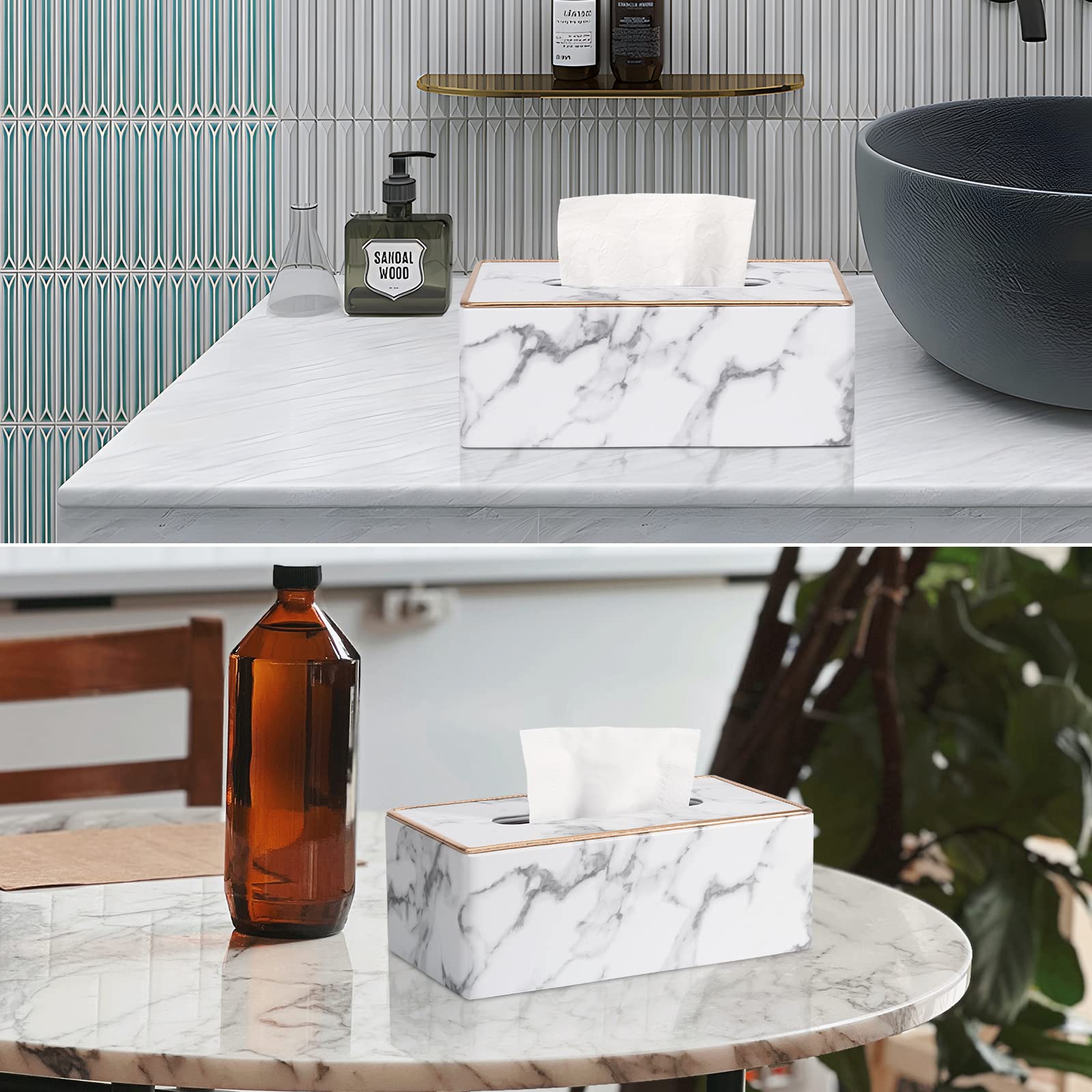 Tissue Box Cover Rectangular, Pu Leather Tissue Box Holder For Kleenex, Napkin, Rectangle Tissue Box Covers, Tissue Holder For B