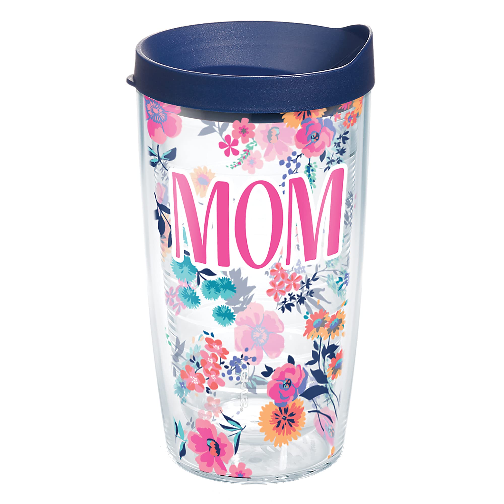 Tervis Made in USA Double Walled Dainty Floral Mothers Day Insulated Tumbler Cup Keeps Drinks Cold & Hot, 16oz, Mom