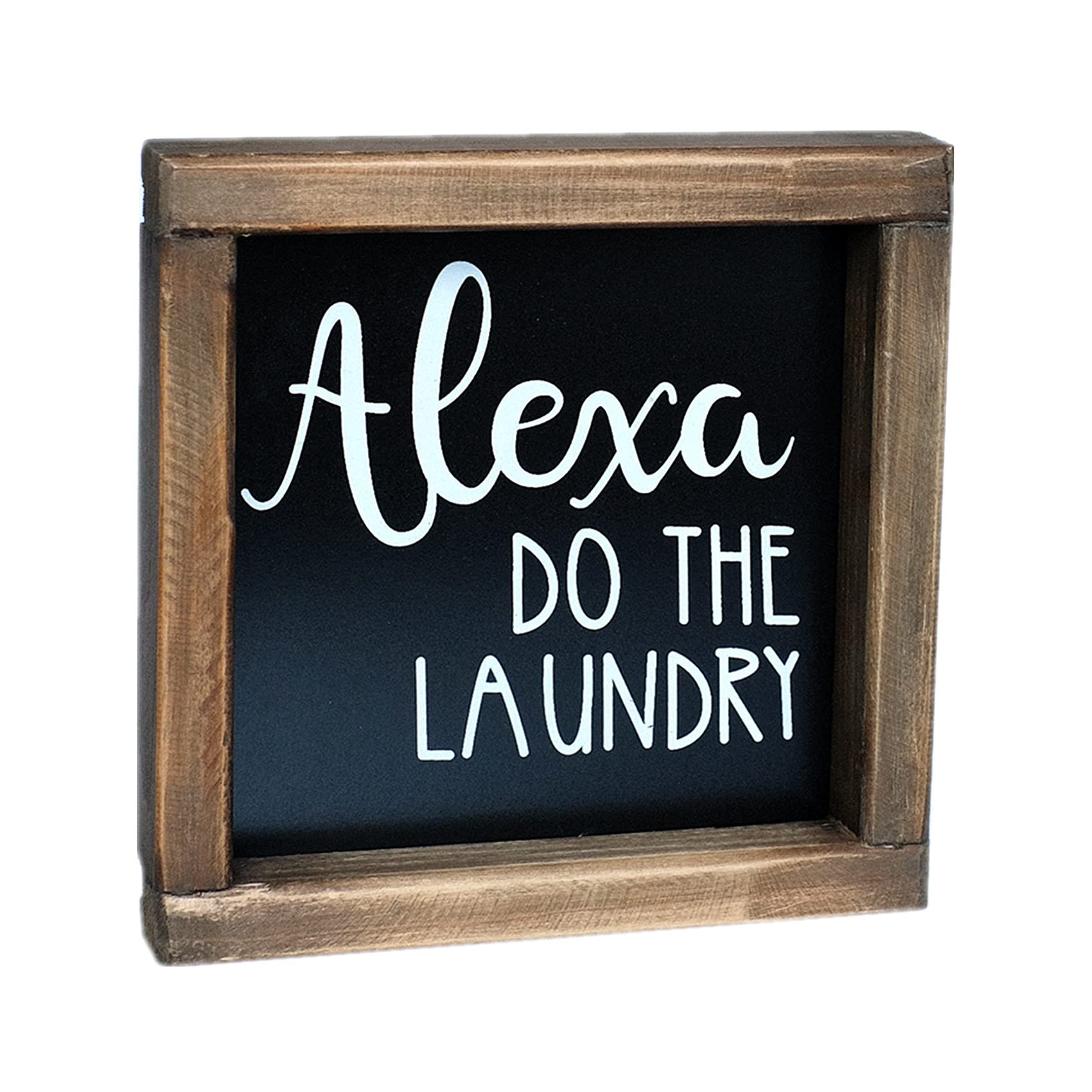 SIMPLY ANI Alexa Do The Laundry-Funny Laundry Signs for Laundry Room, Farmhouse Style Laundry Room Wall Decor, Small Signs for L