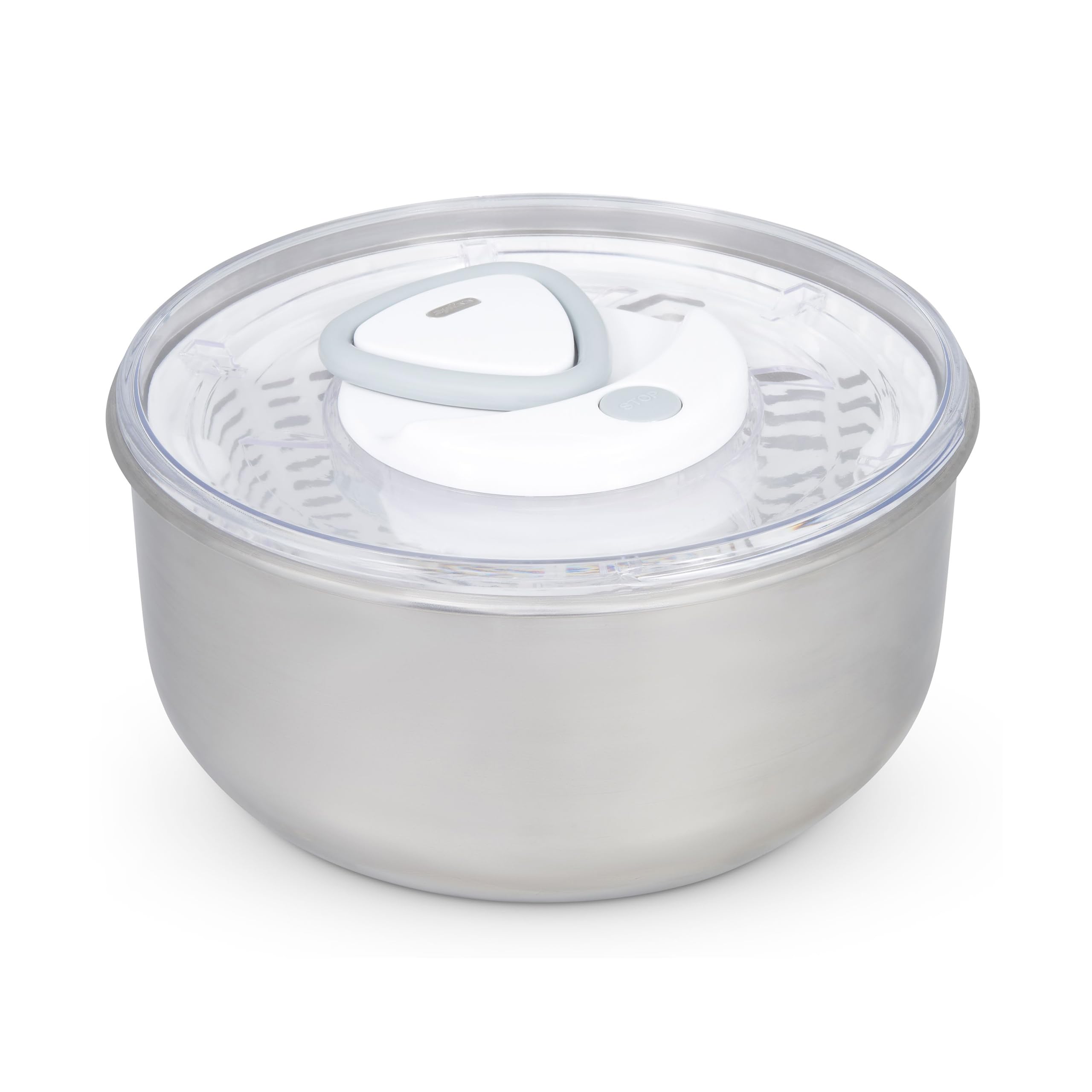 Zyliss Easy Spin 2 AquaVent Large Salad Spinner - Salad Spinner with Pull cord - Manual Vegetable and Fruit Dryer - Vegetable Spinner with Brake - Stainless Steel - Salad Bowl for 4 to 6 Servings